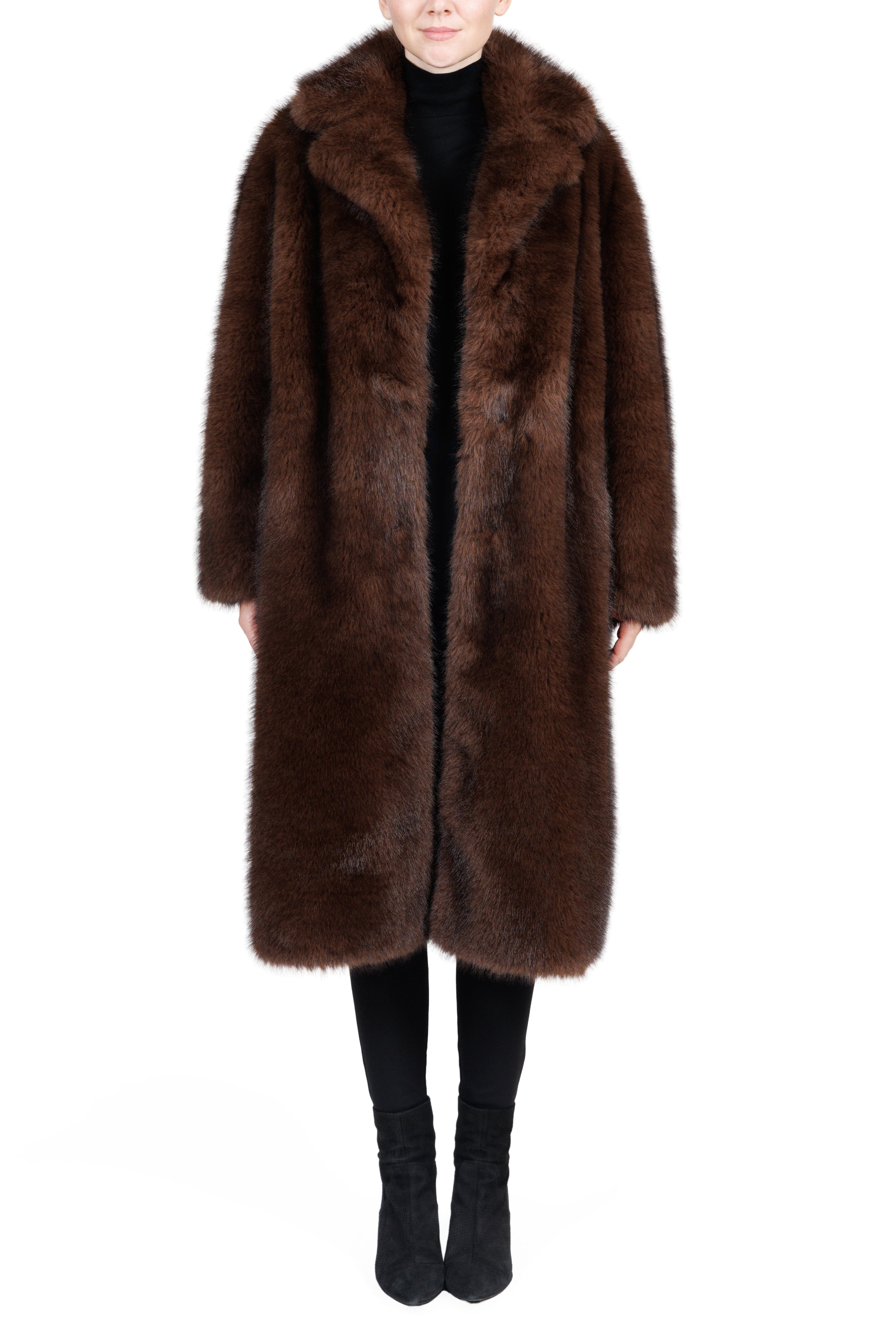 Brookfield - Faux Fox Long Coat
