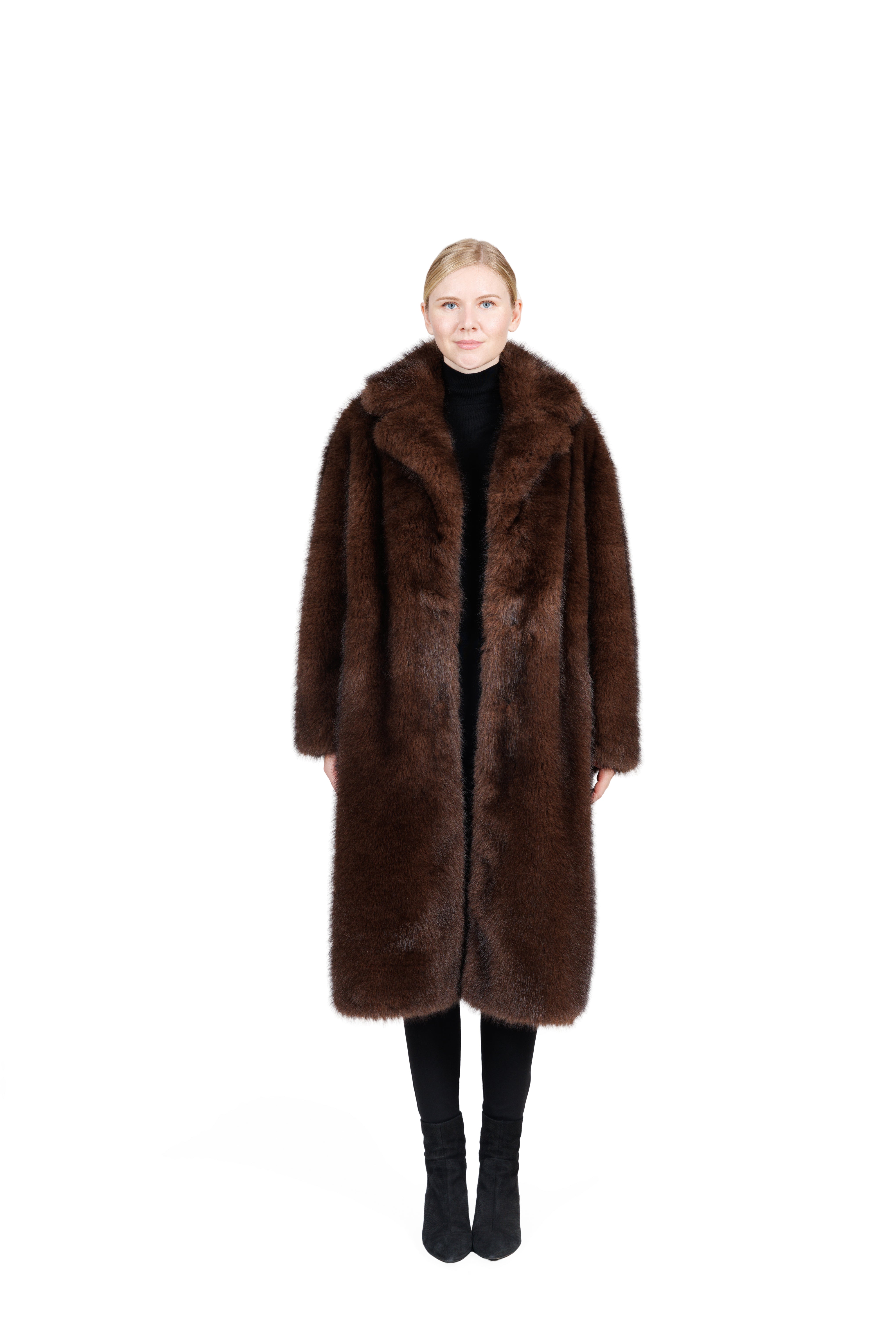 Brookfield - Faux Fox Long Coat