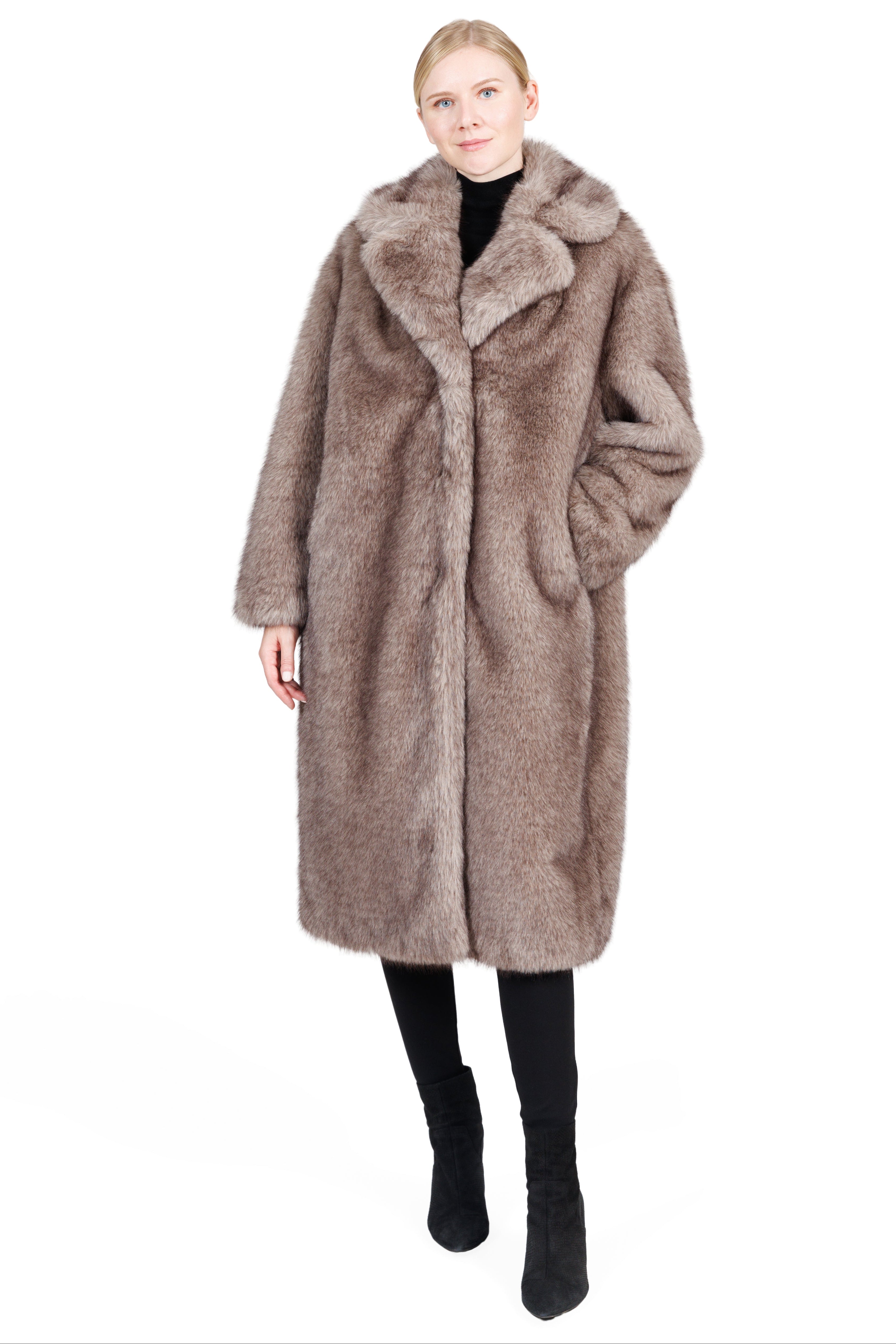 Brookfield - Faux Fox Long Coat