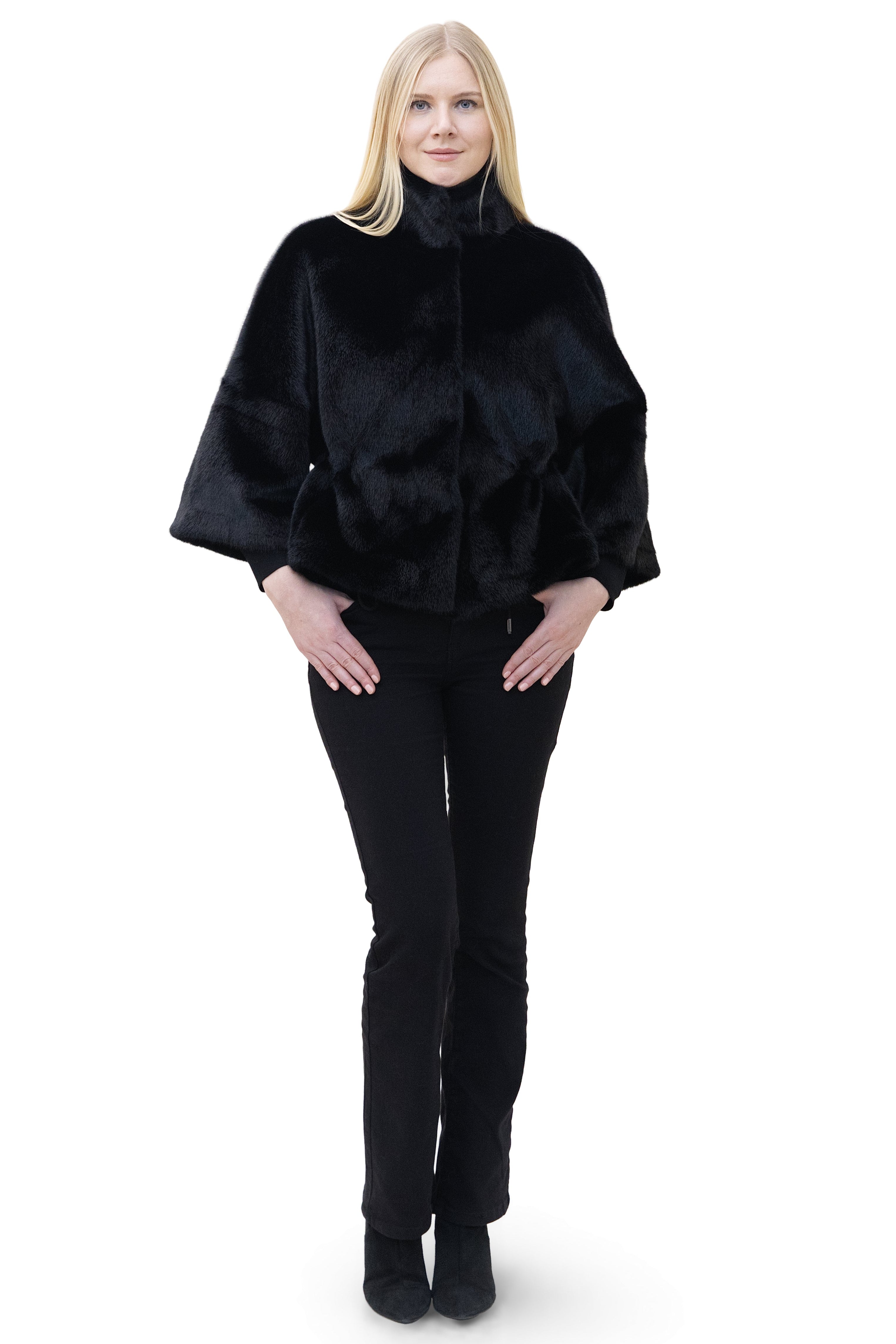 Arosa- Faux Mink Drawstring Jacket