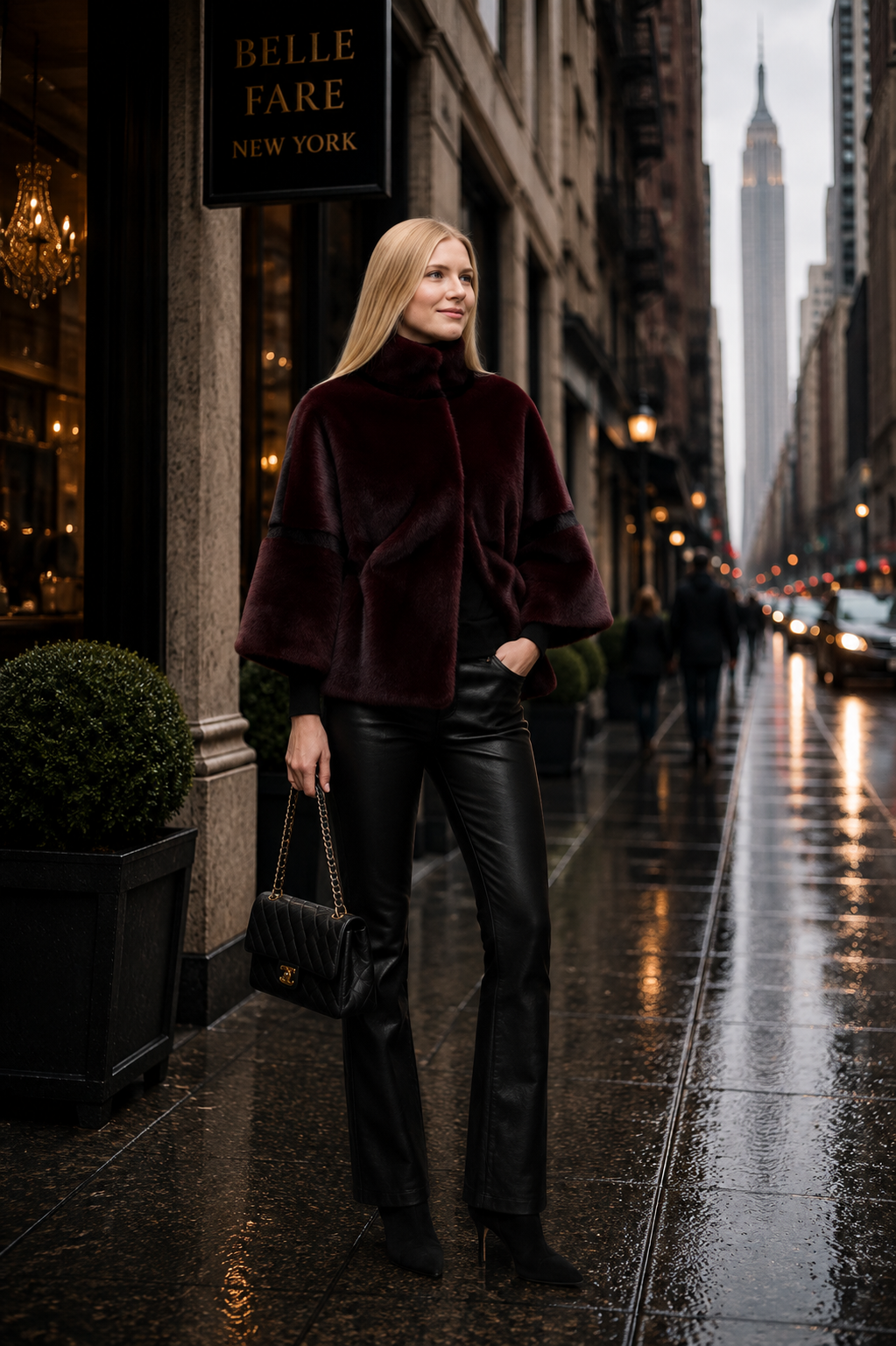 Arosa- Faux Mink Drawstring Jacket