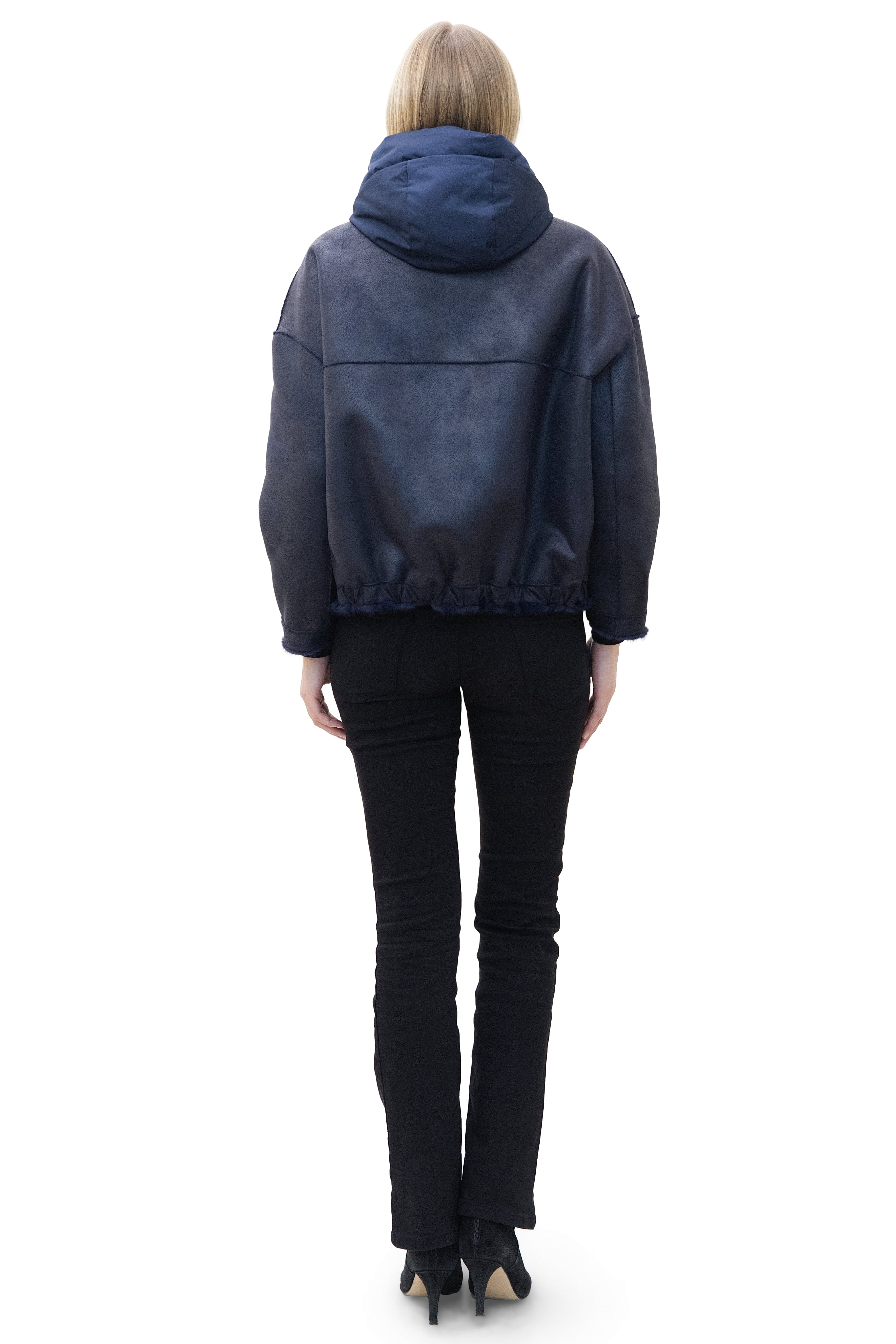 Andermatt- Reversible Faux Mink Bomber Jacket with Puffer Hood