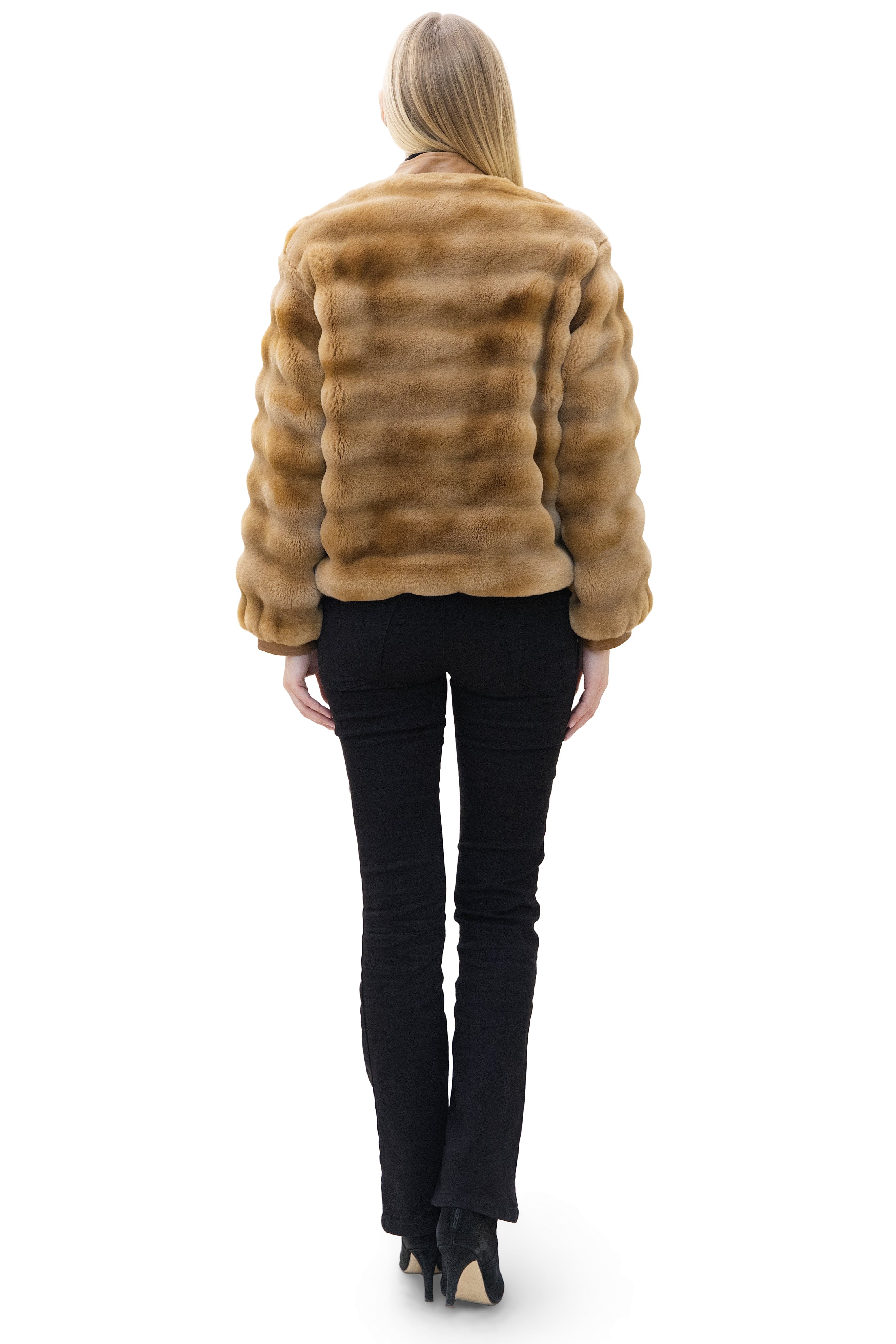 Bern- Faux Fur Cardigan Jacket with Cashmere Trim