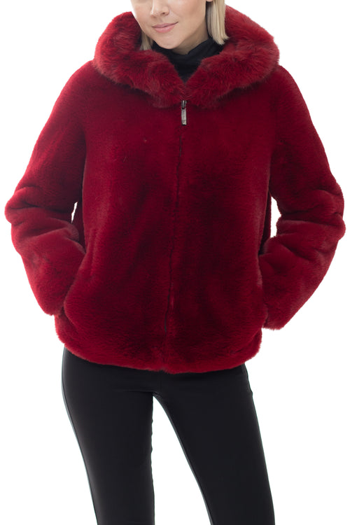 Choose options MINSK - HOODED FAUX FUR JACKET