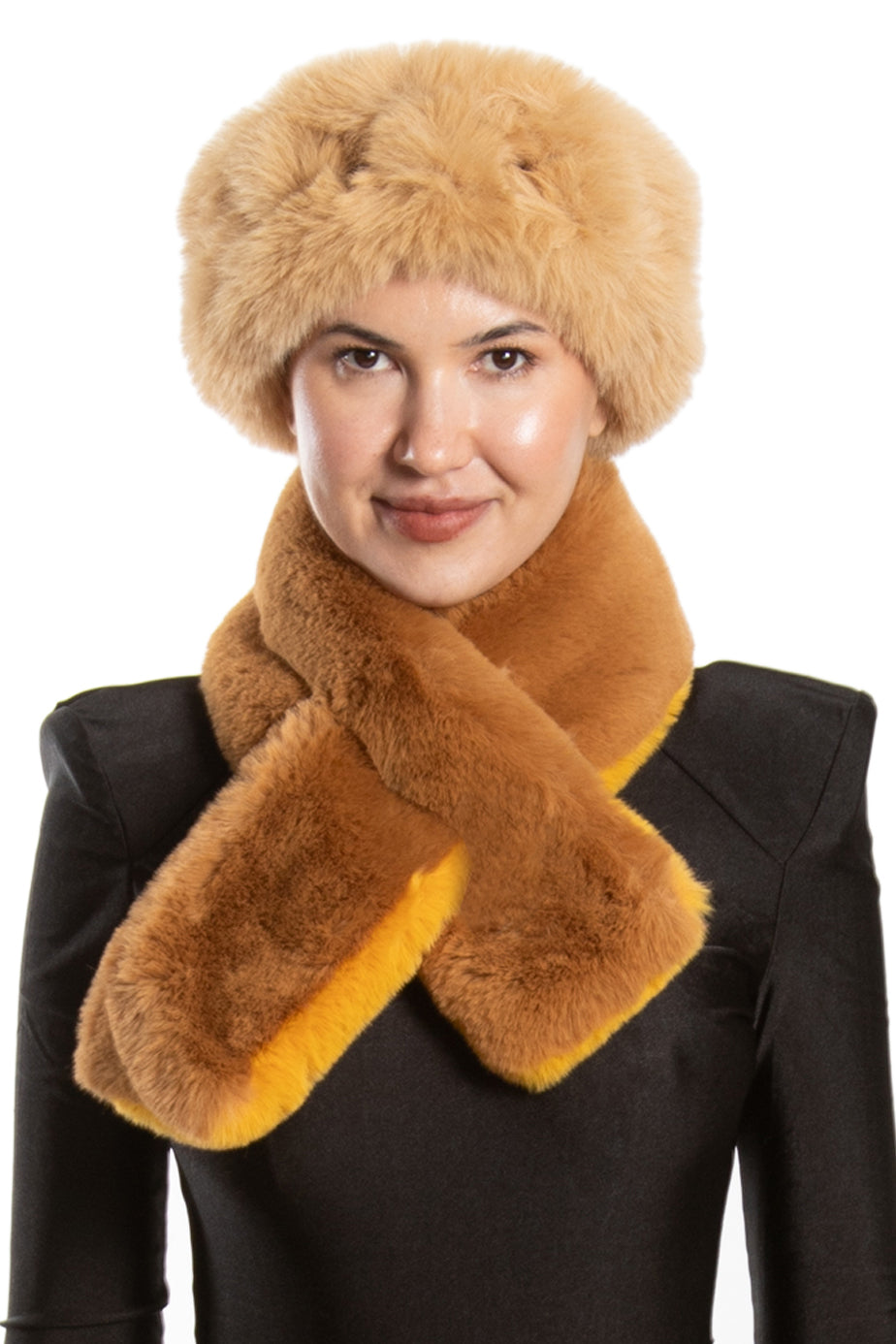 #Gift Set - Faux Fur Headband and Pull-Through Scarf