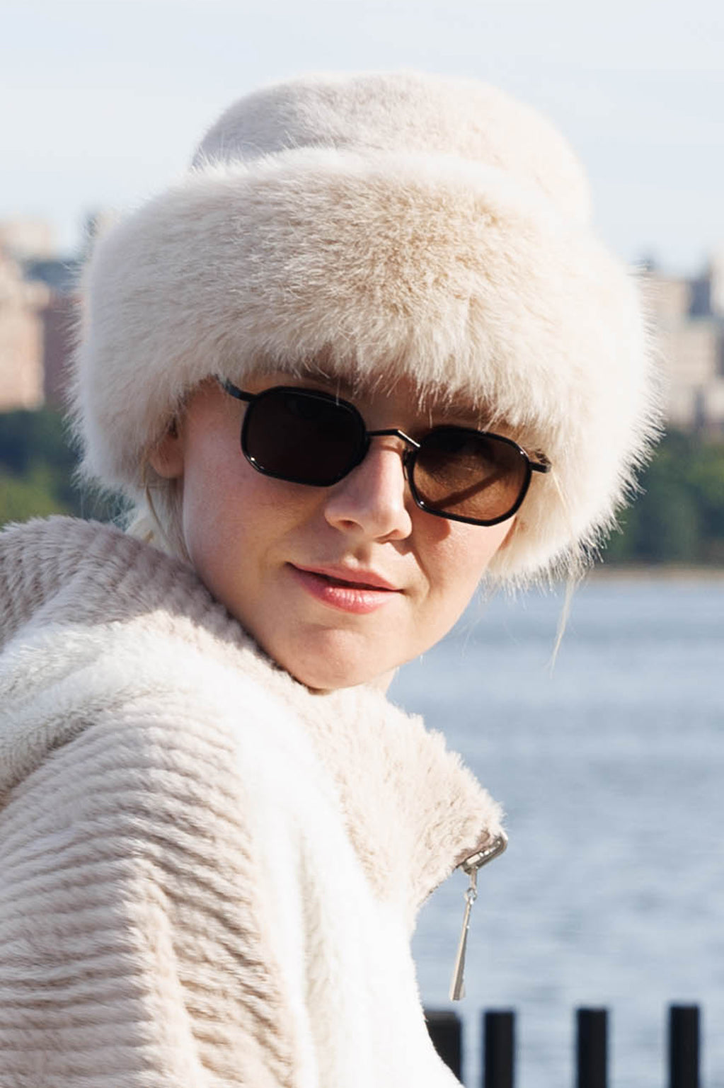 Millstone - Faux Fur Trim Suede Winter Hat