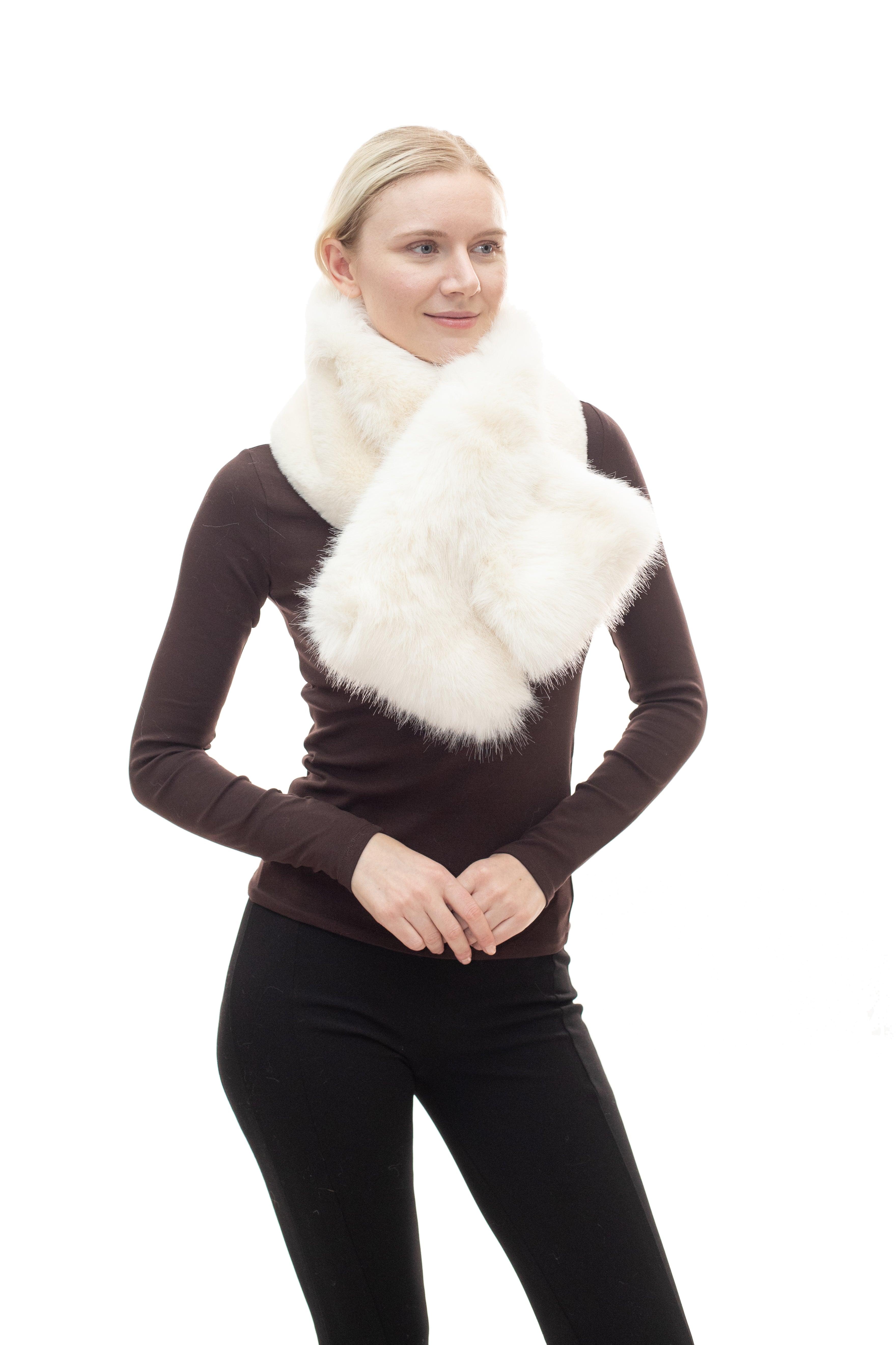 Salzburg- Two-Tone Faux Fur Pull-Through Scarf