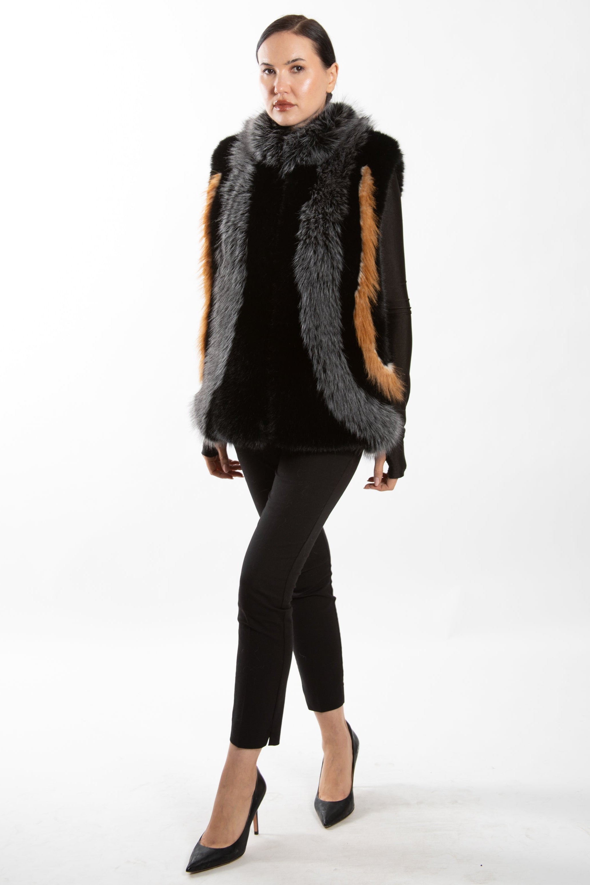 Versailles- Multi-Color Faux Fox Fur Vest