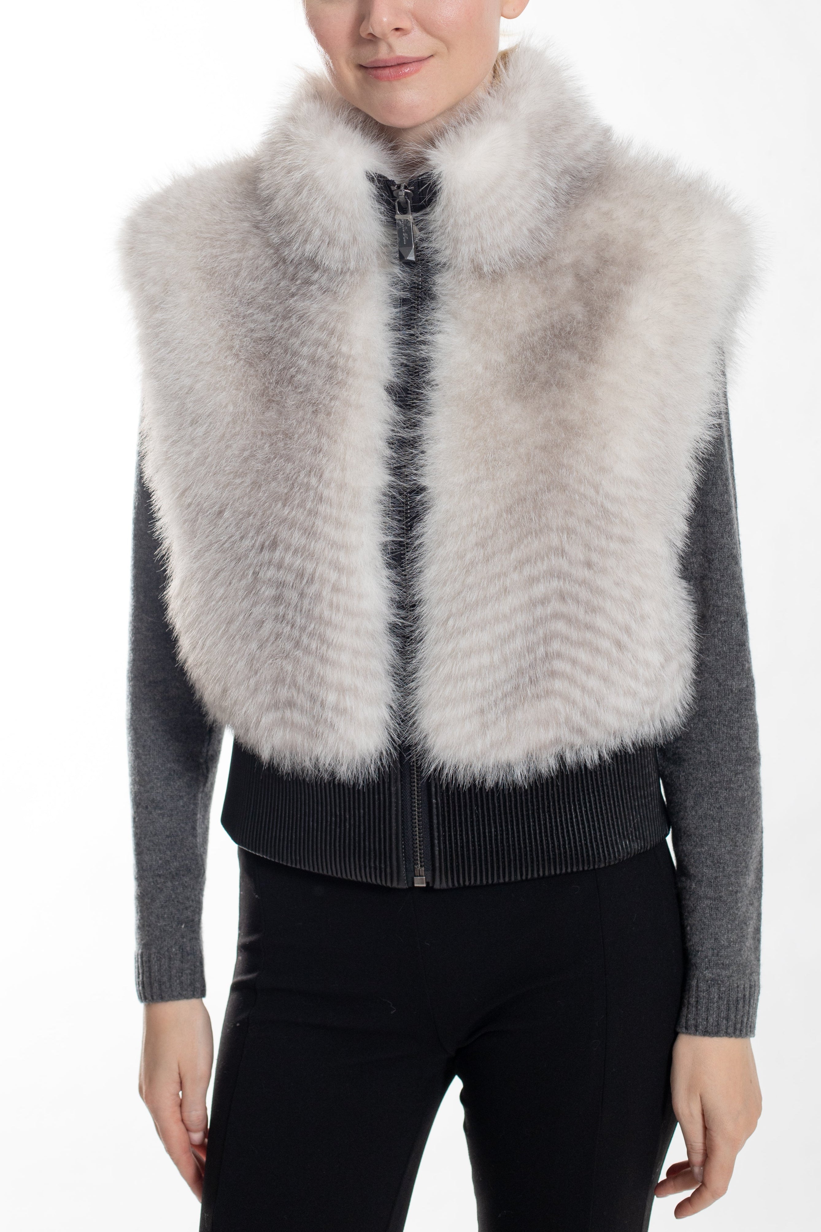 Anneliese - Short vest with a ribbed bottom