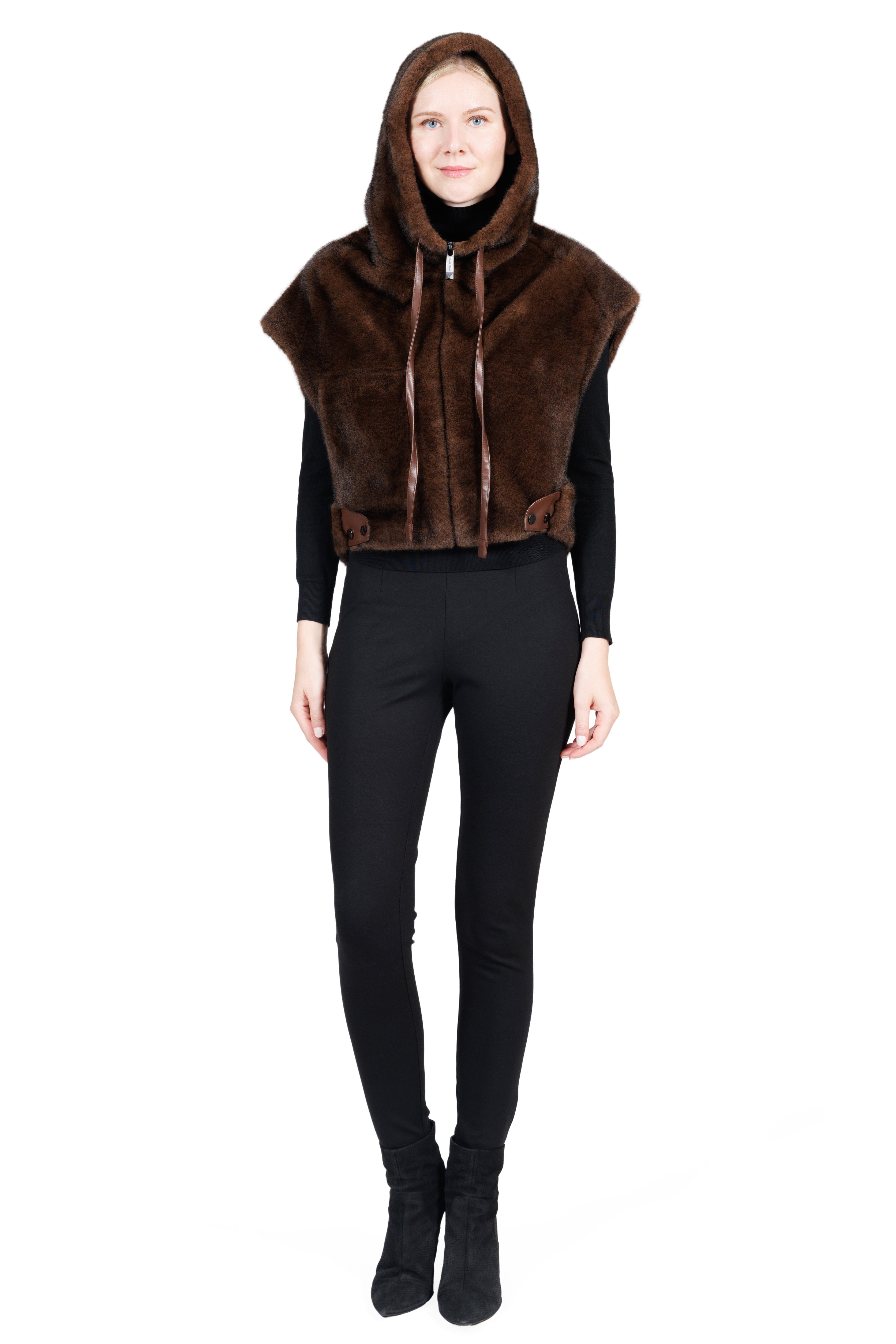 Cochem - Faux Mink Hooded Vest