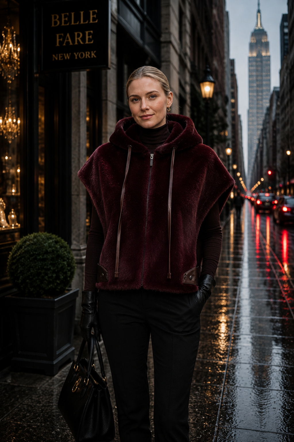 Cochem - Faux Mink Hooded Vest