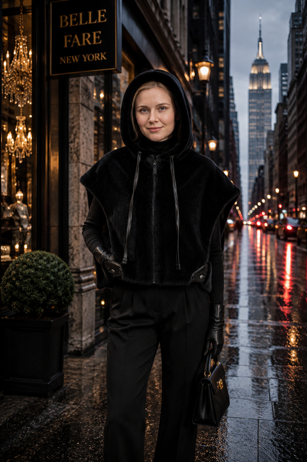 Cochem - Faux Mink Hooded Vest