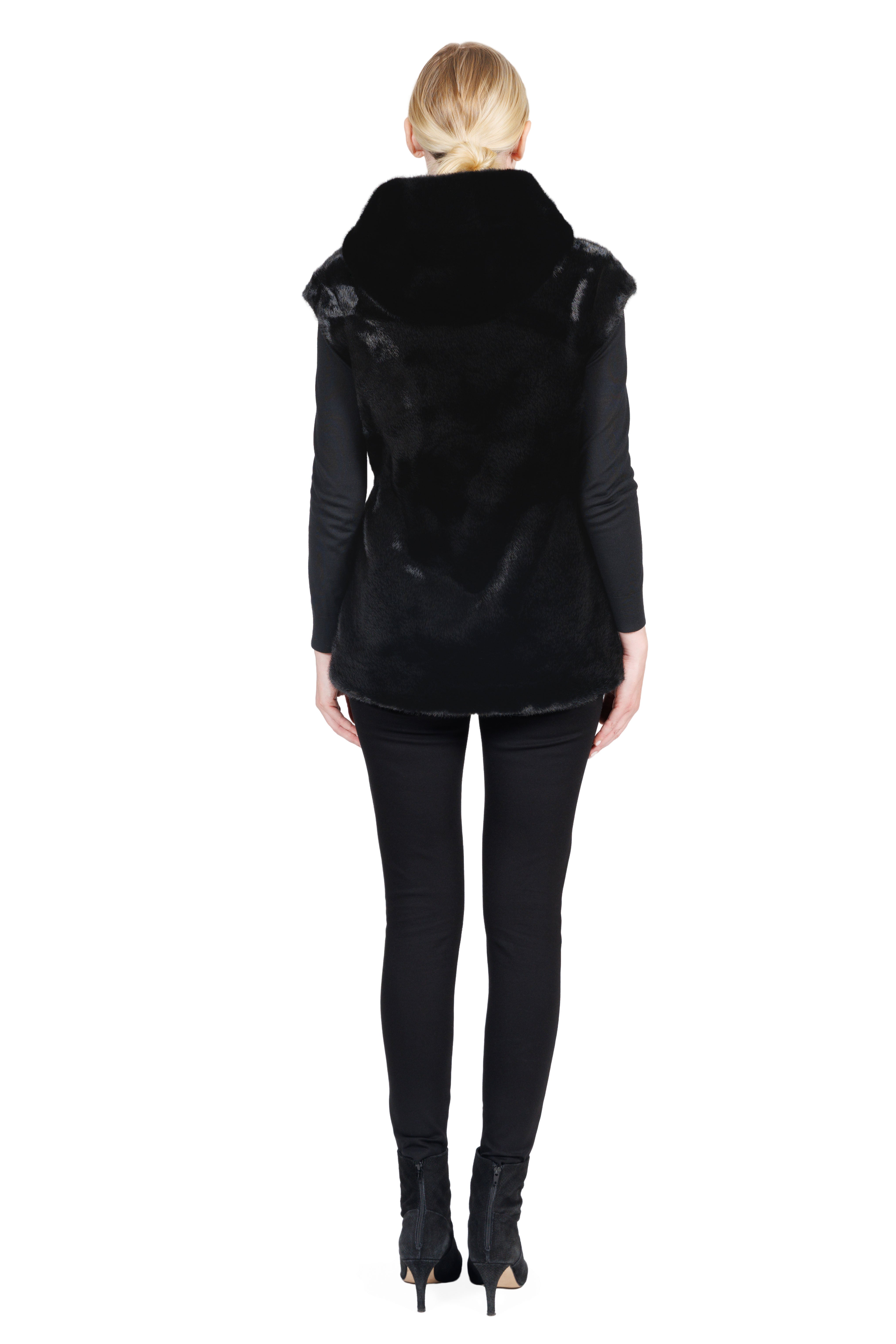 Riverside - Faux Mink Hooded Faux Fur Vest