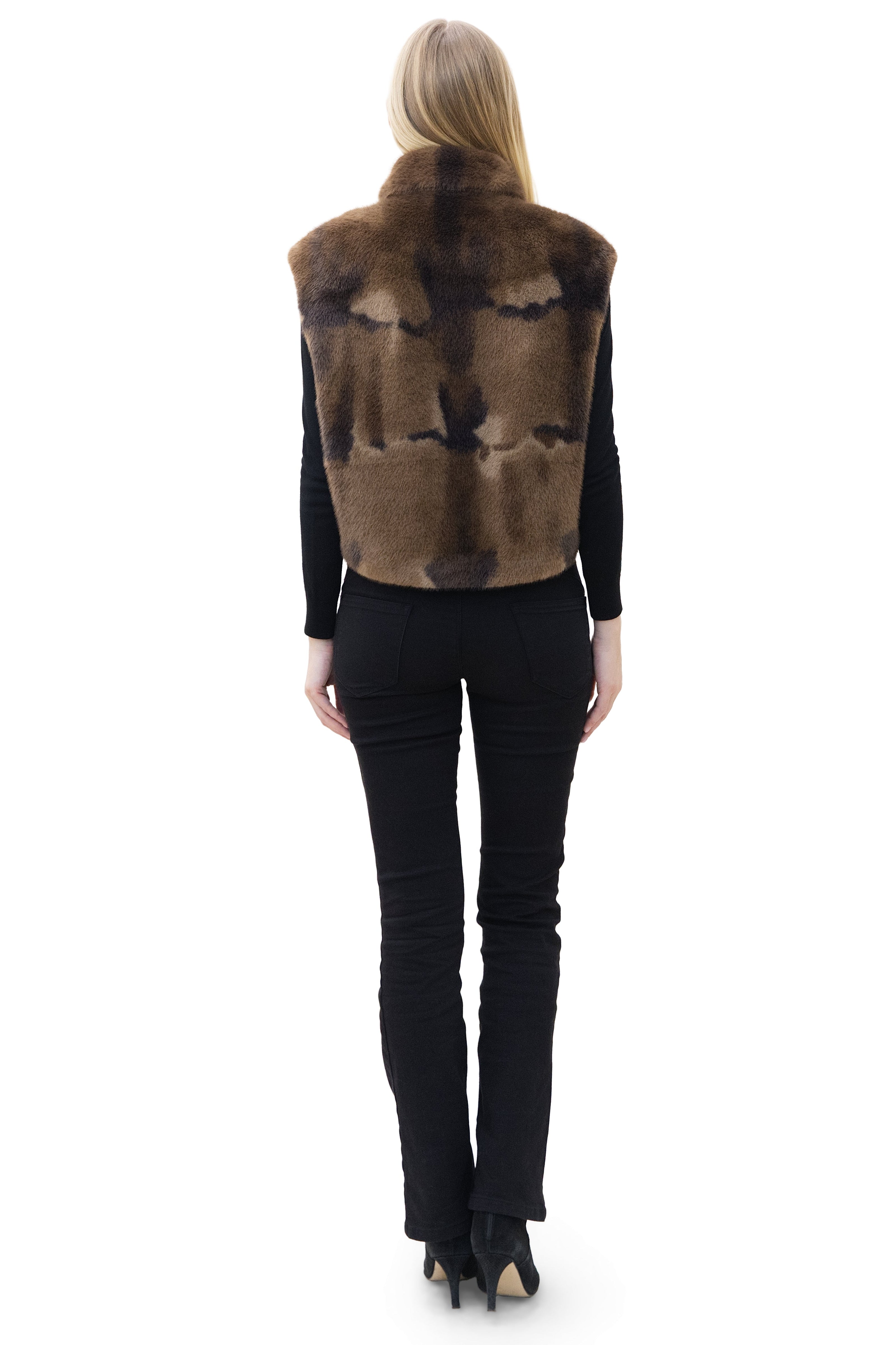 Basel- Short Faux Fur Camo Vest