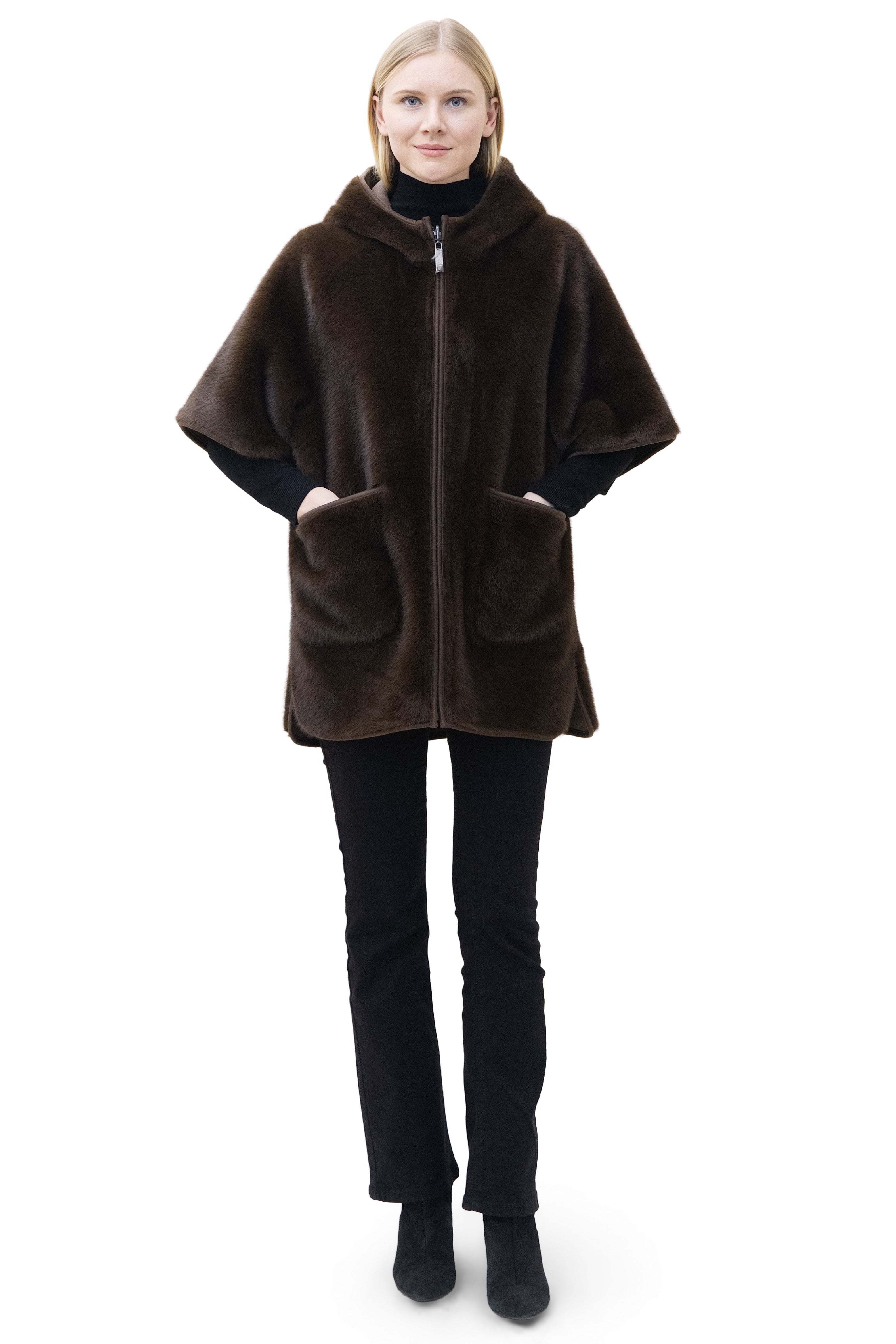Paros- Reversible Faux Mink Hooded Jacket