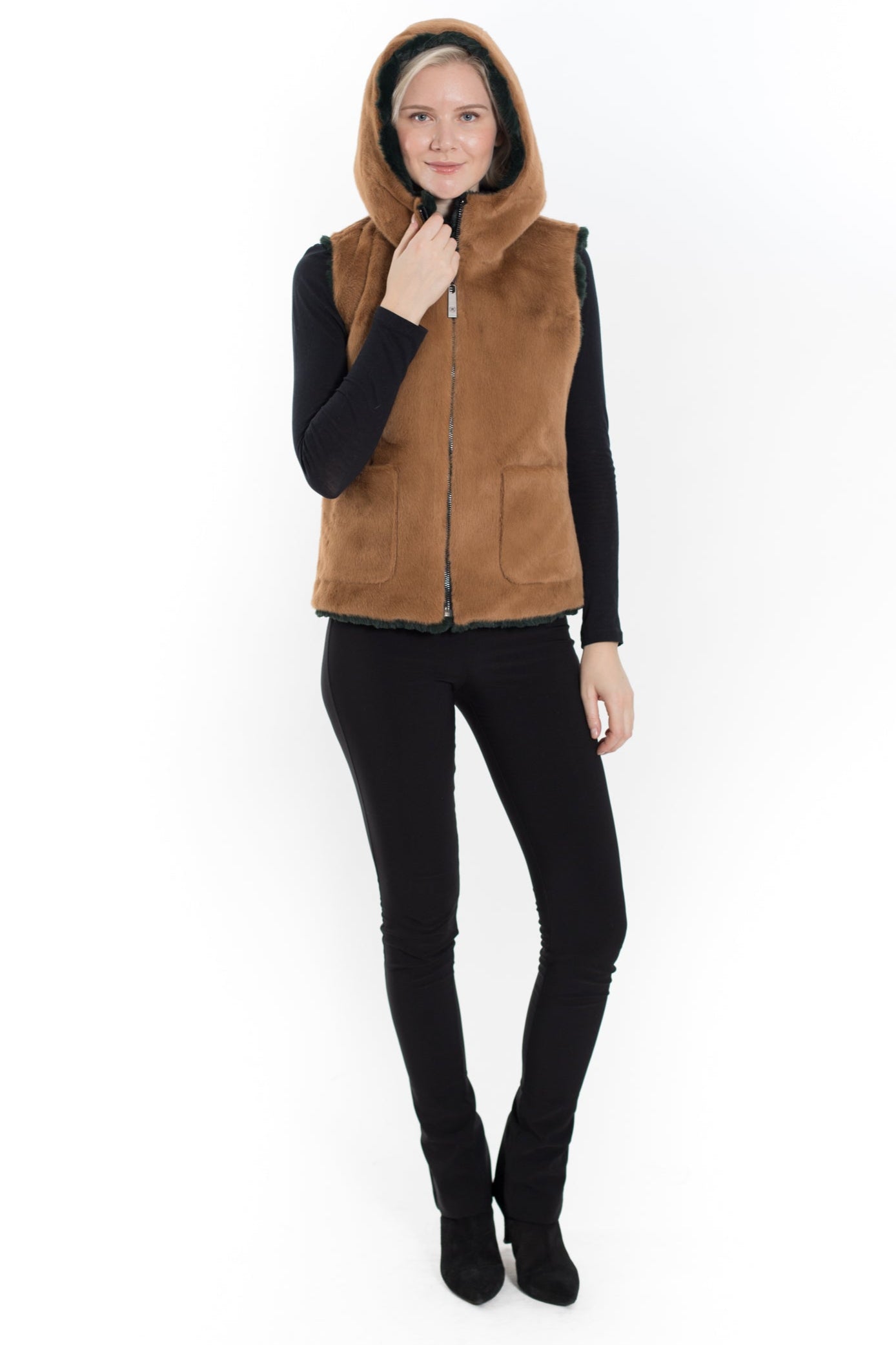 Reversible Plush Faux Fur Vest