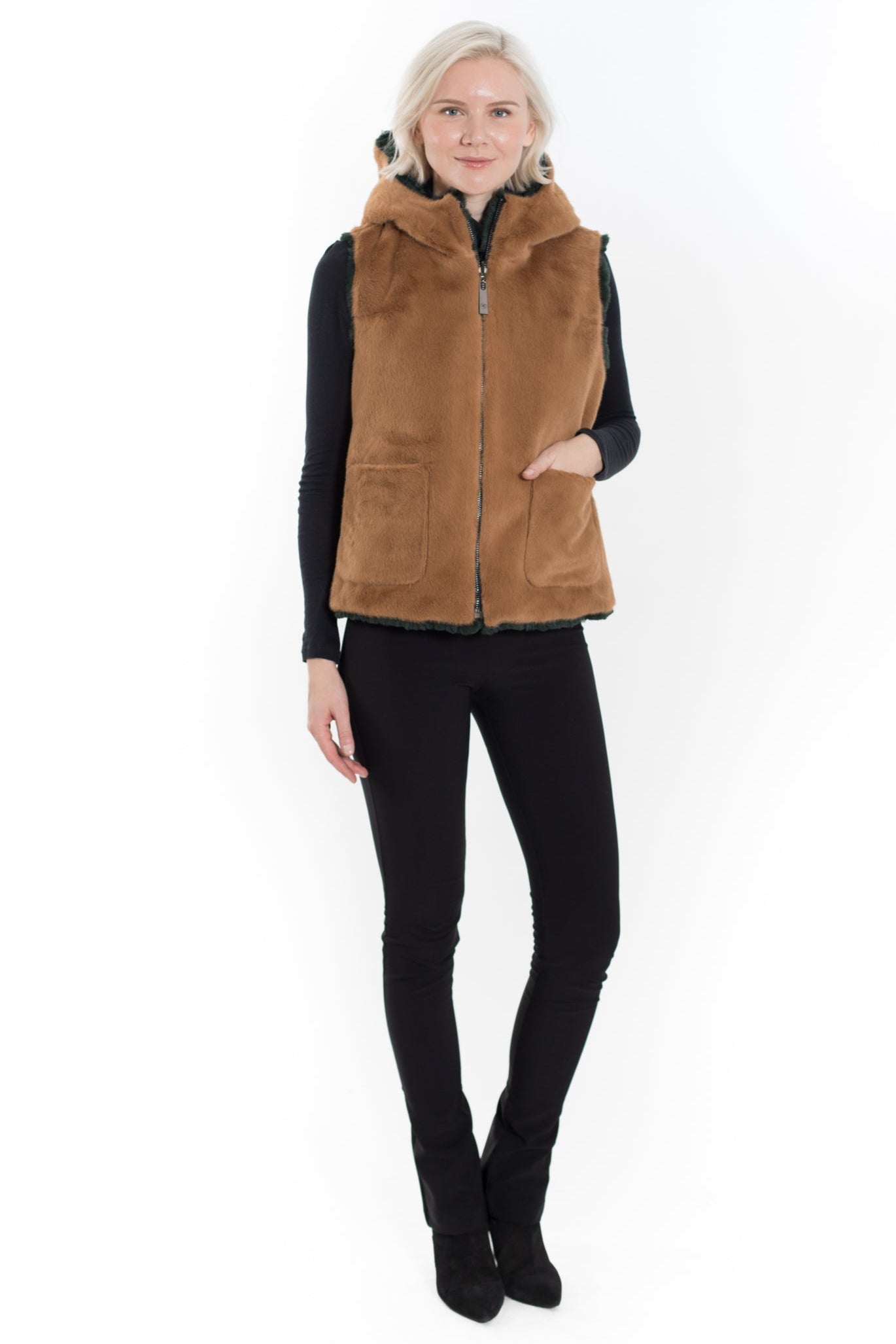 Reversible Plush Faux Fur Vest