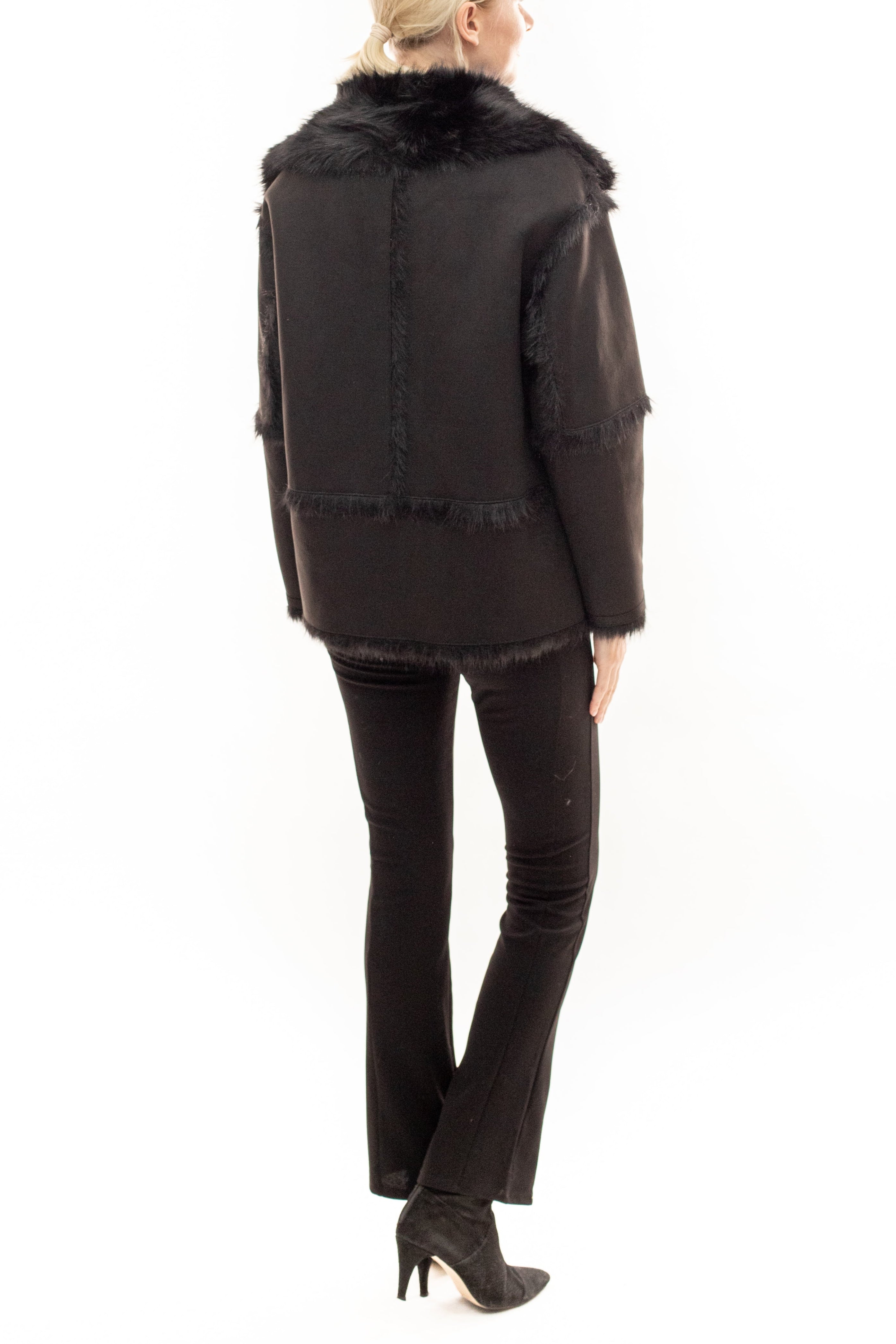 ANNECY - Faux Toscana Shearling & Faux Suede Zip Jacket