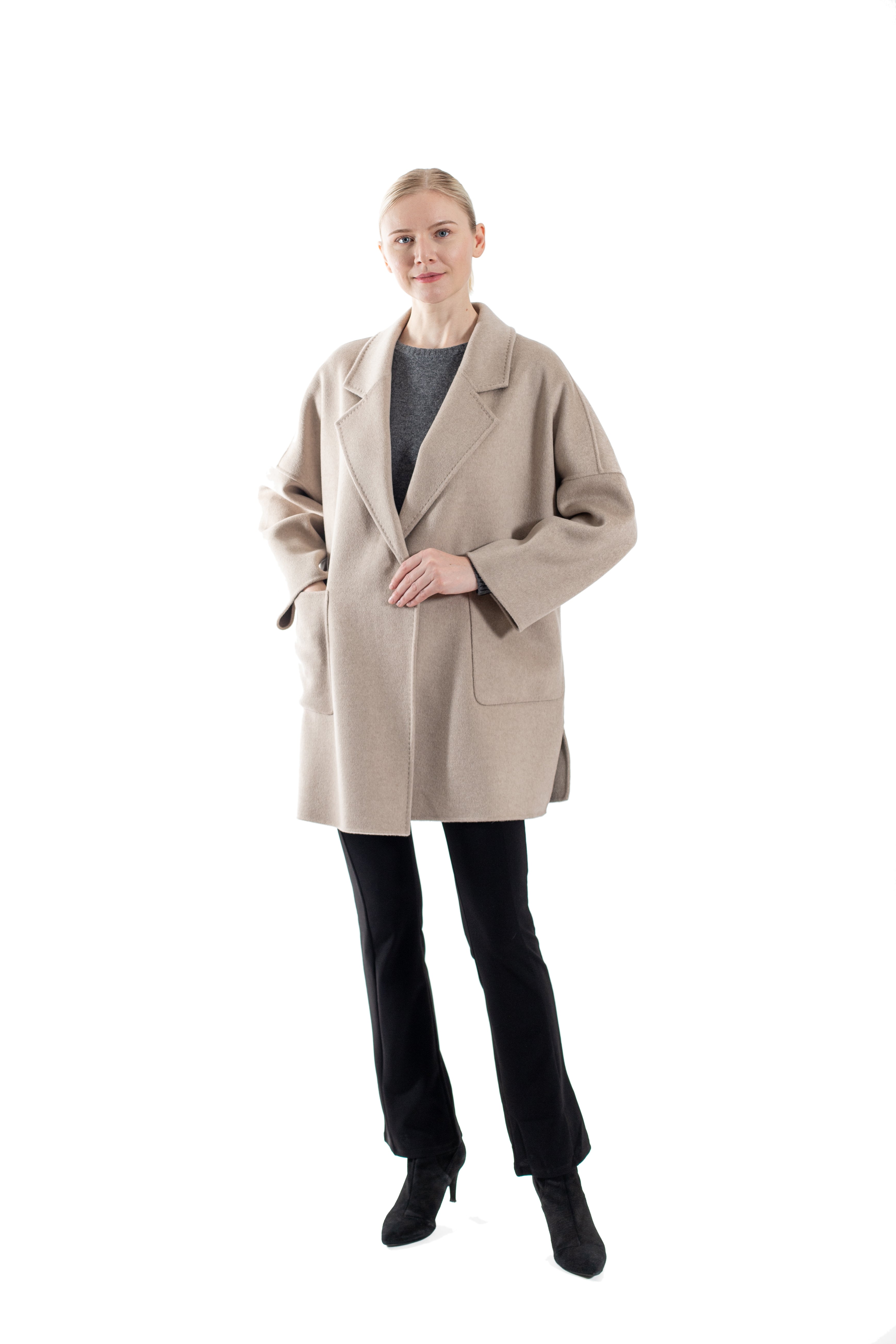 Harbin - 100% Cashmere Double-Faced Open-Front Jacket