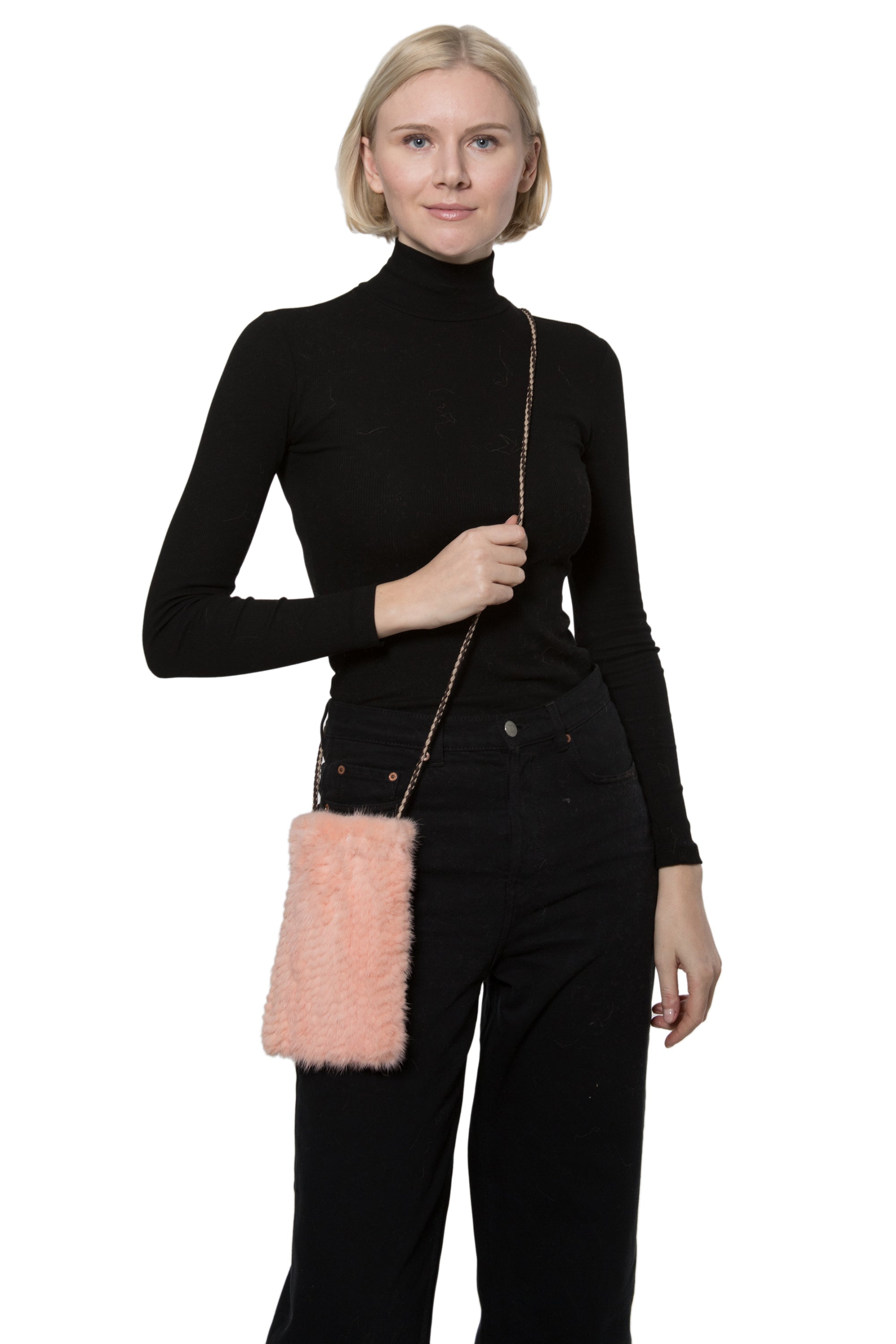 VERDEN - Knitted Mink Cellphone Pouch