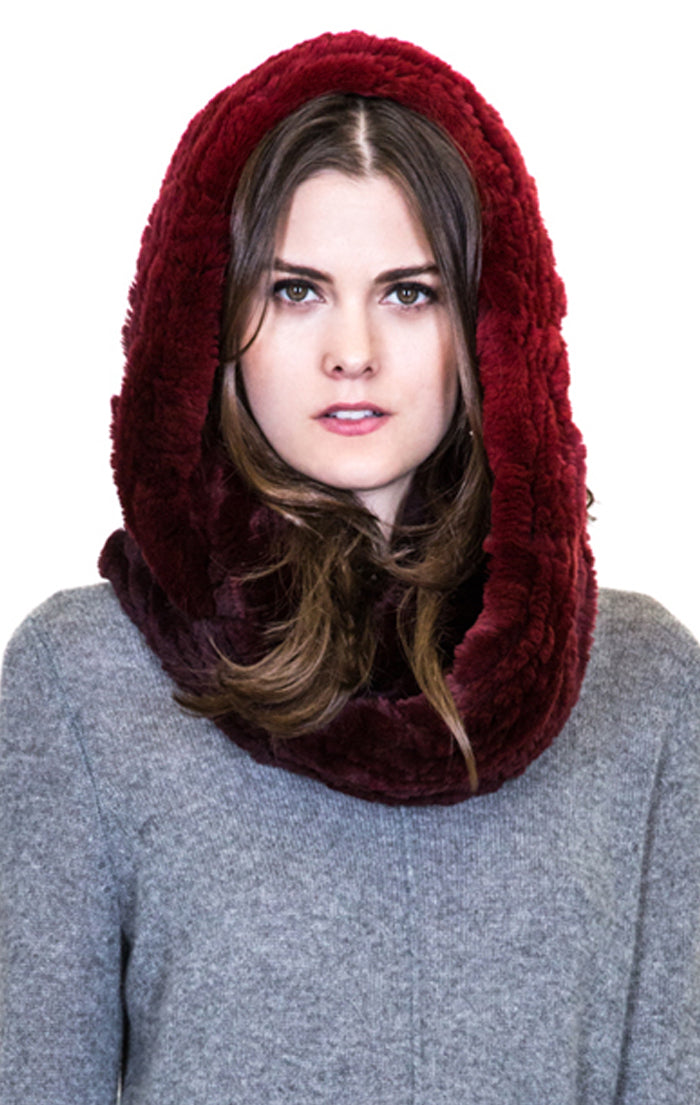 NEWPORT - Knitted Rex Rabbit Infinity Scarf