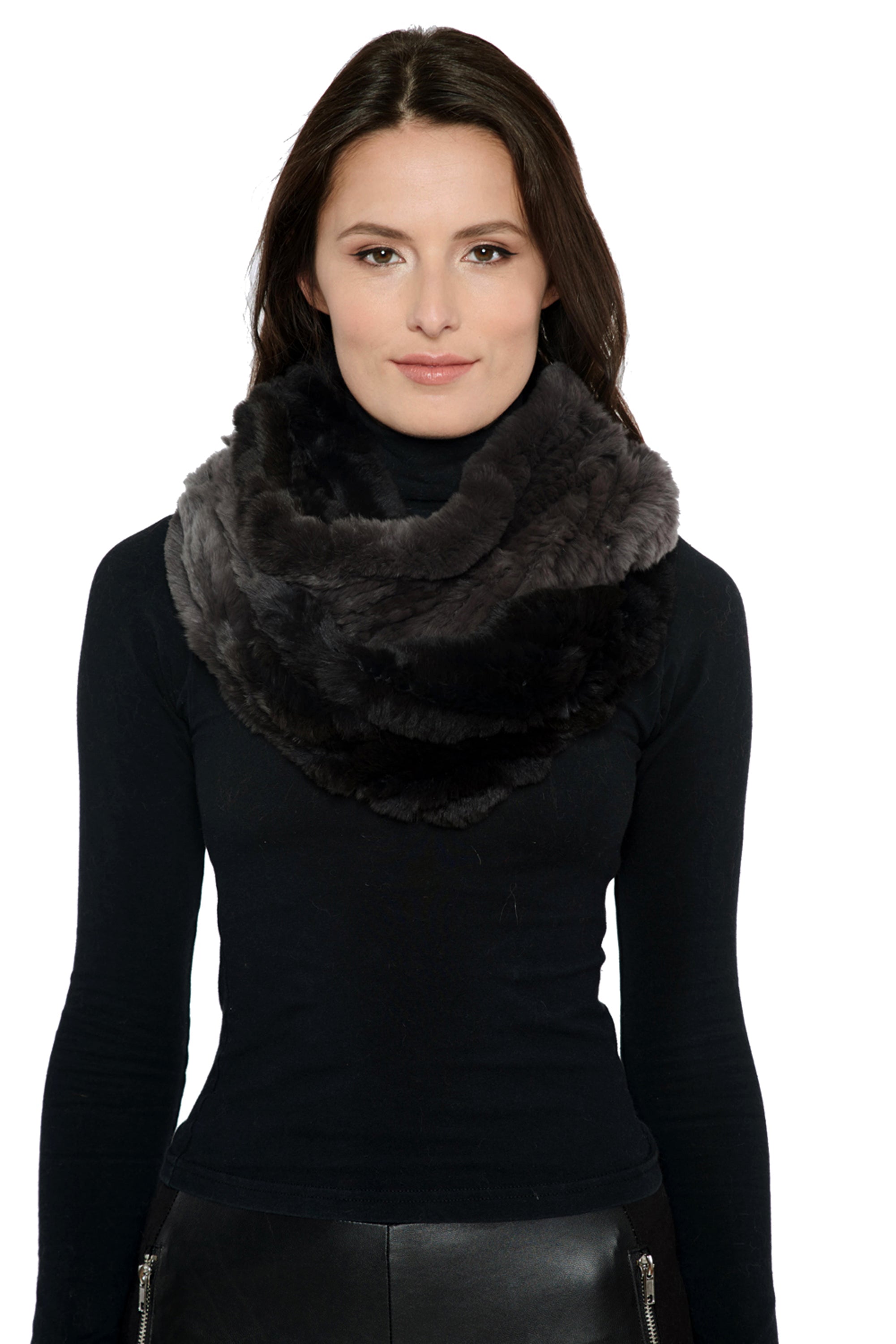 NEWPORT - Knitted Rex Rabbit Infinity Scarf