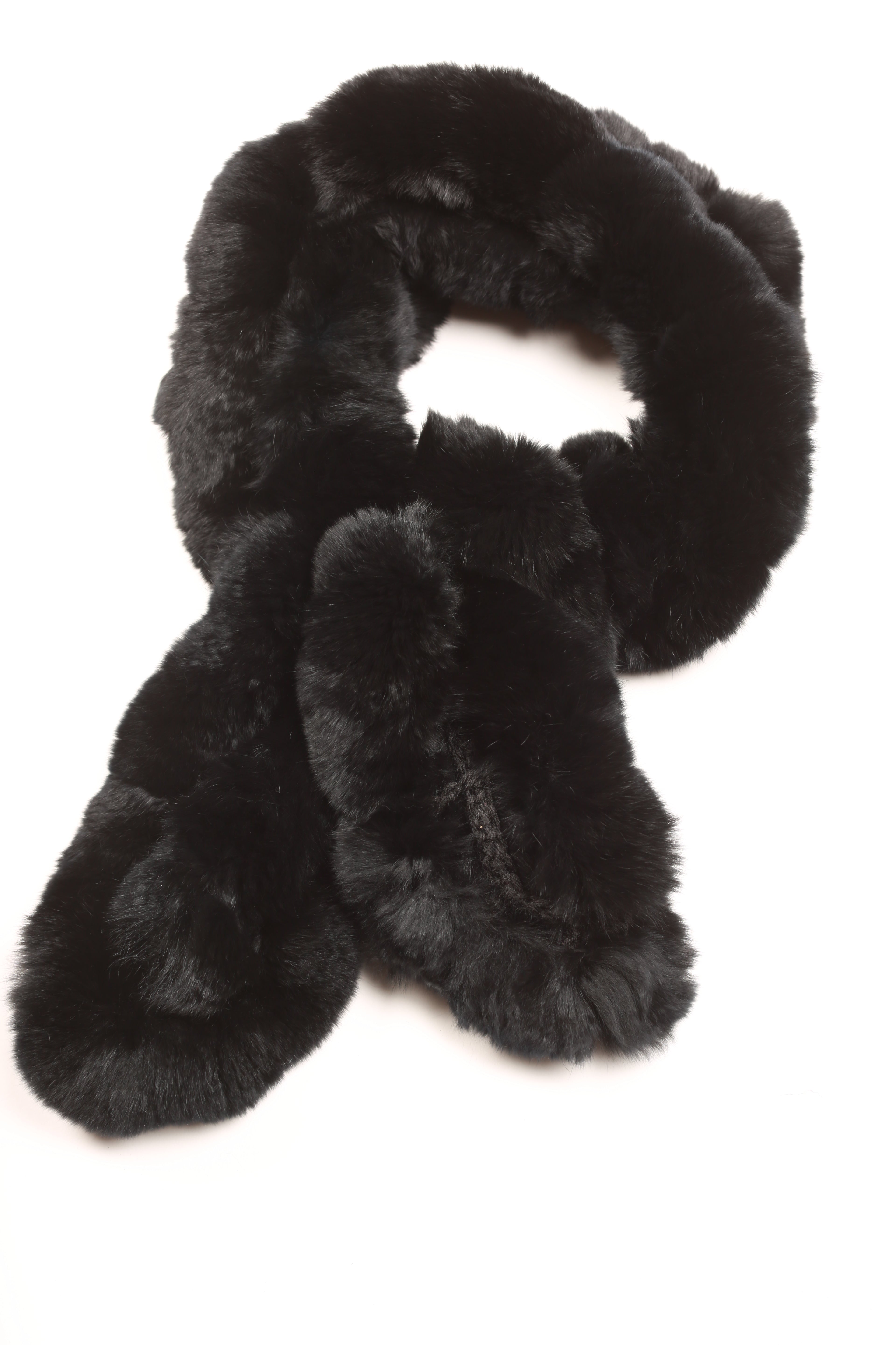 OTTAWA - Short Rex Rabbit Scarf with Ruffles