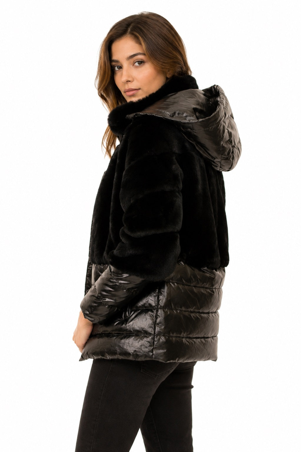 KASSEL - Down Jacket with Rex Rabbit