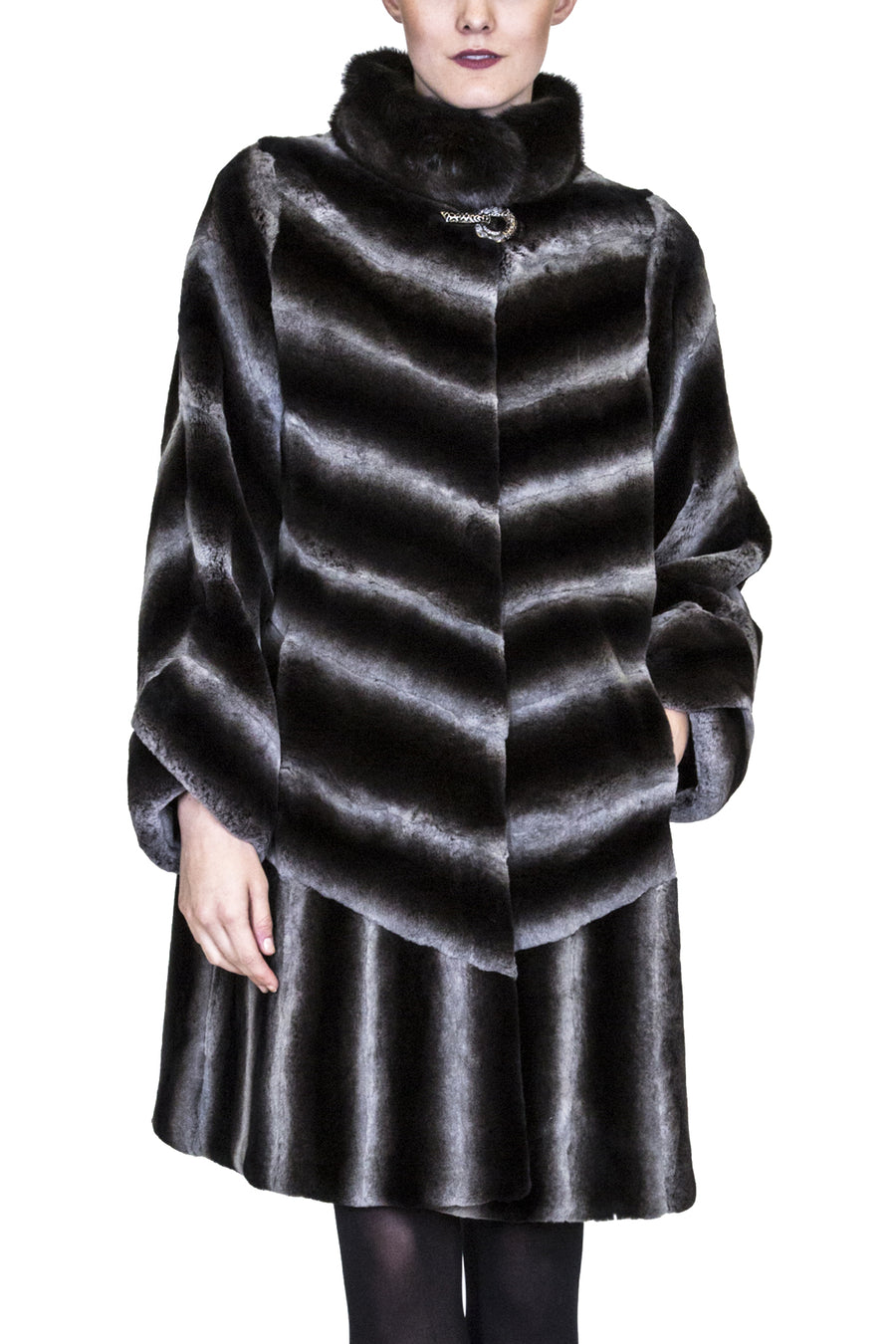 100% Cashmere Swing Coat - Navy - Belle Fare Shop