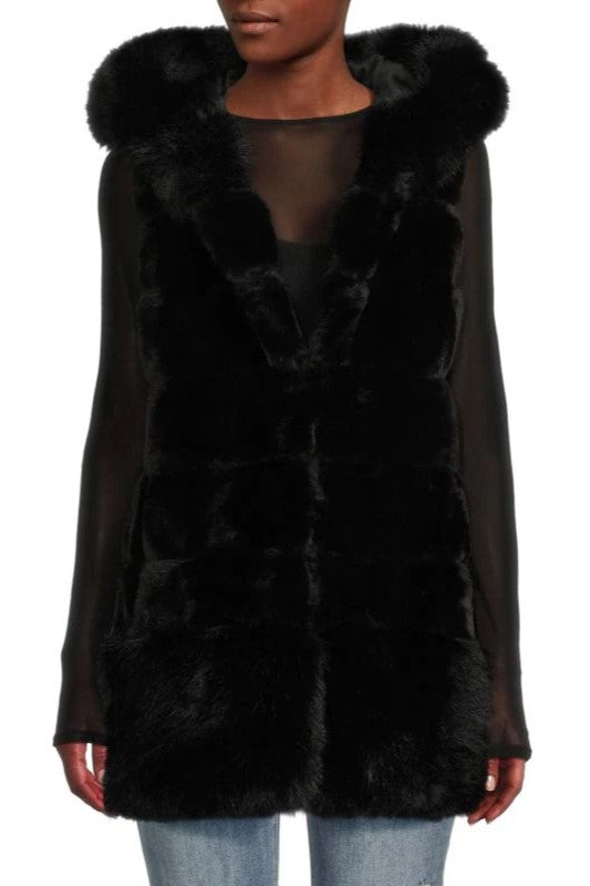 Oversized fur vest hotsell