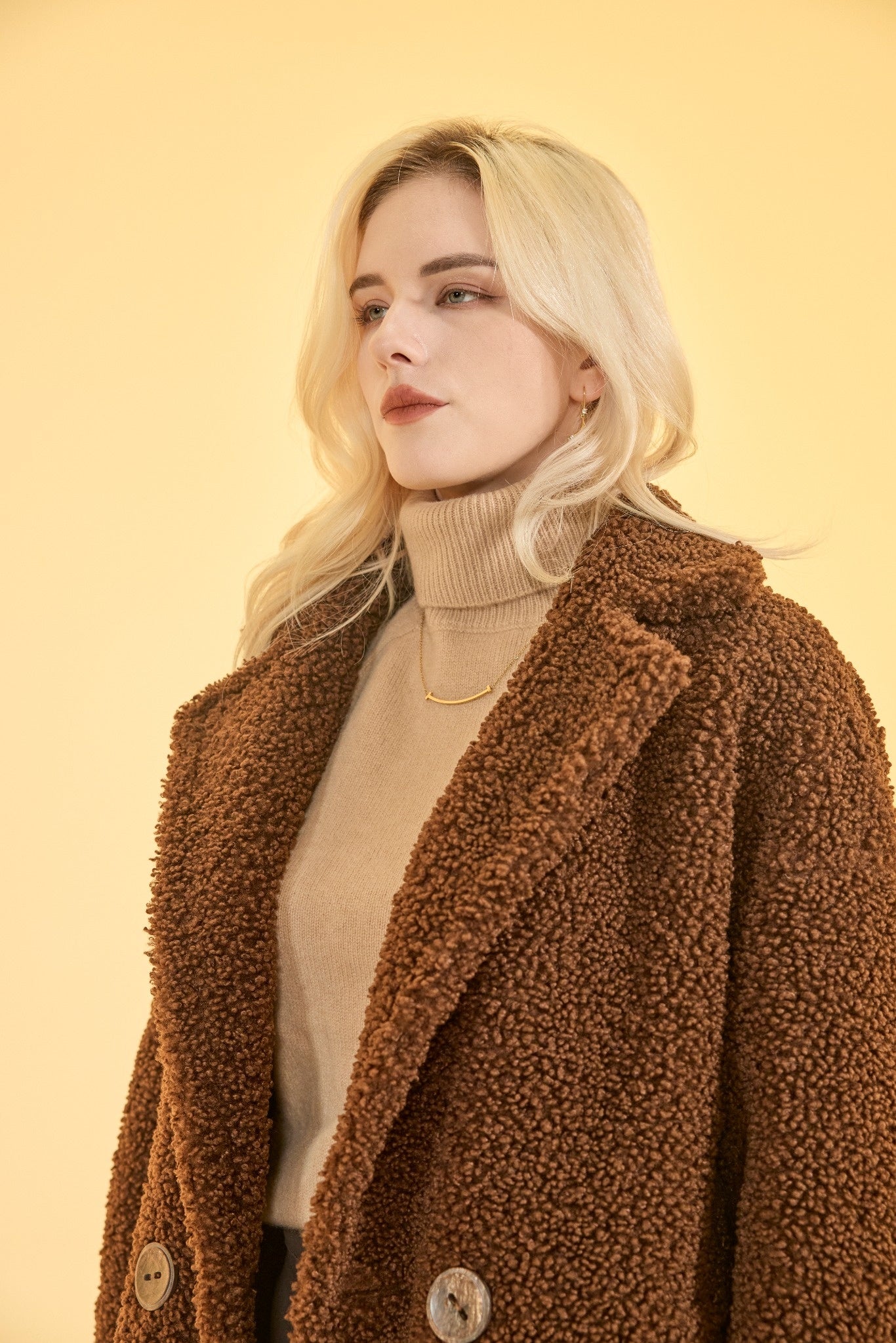 Birchwood - Reversible faux sherpa coat with notch collar