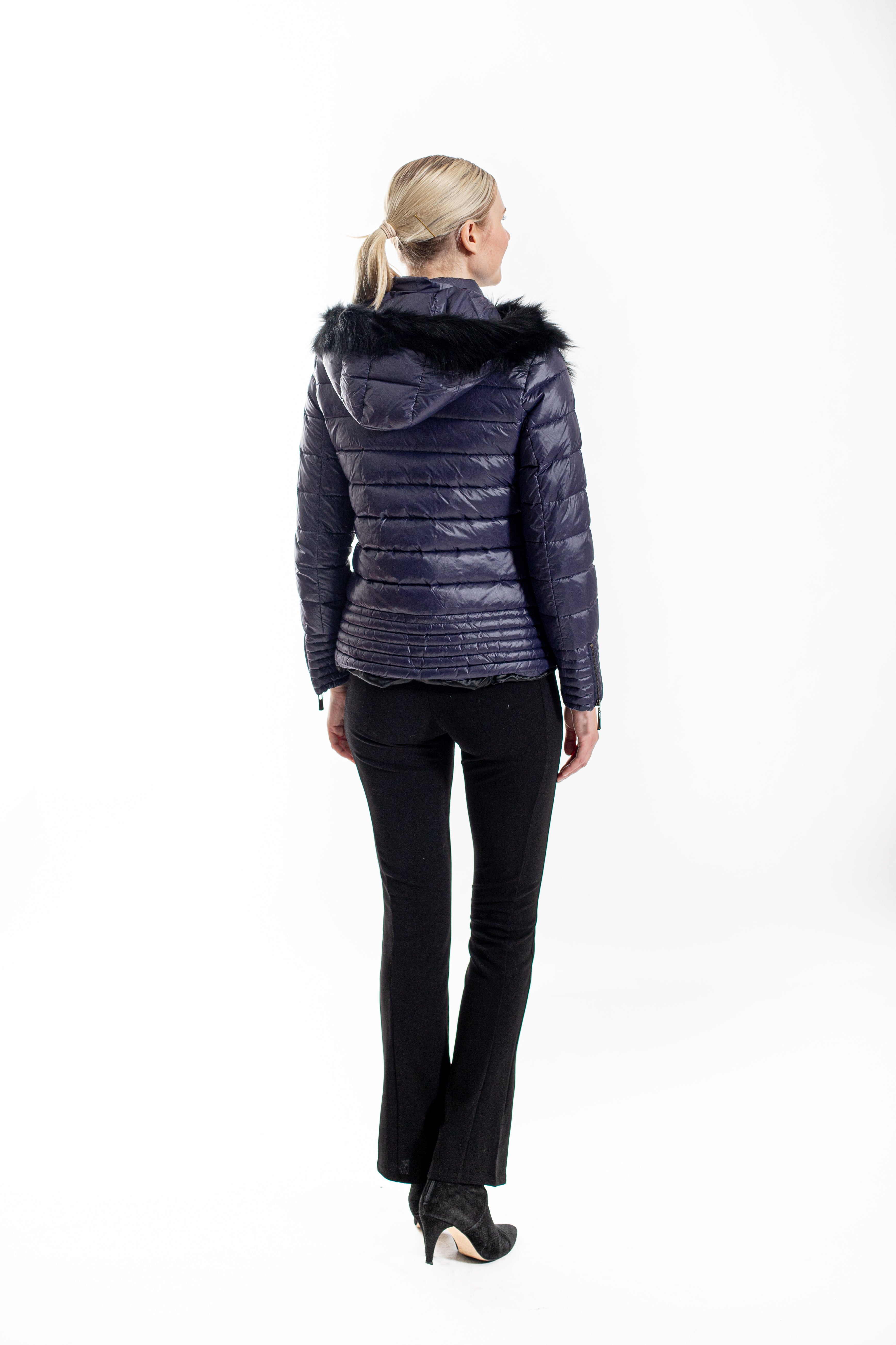 ELKO - Lightweight Down Hooded Jacket with Fox Front Panel