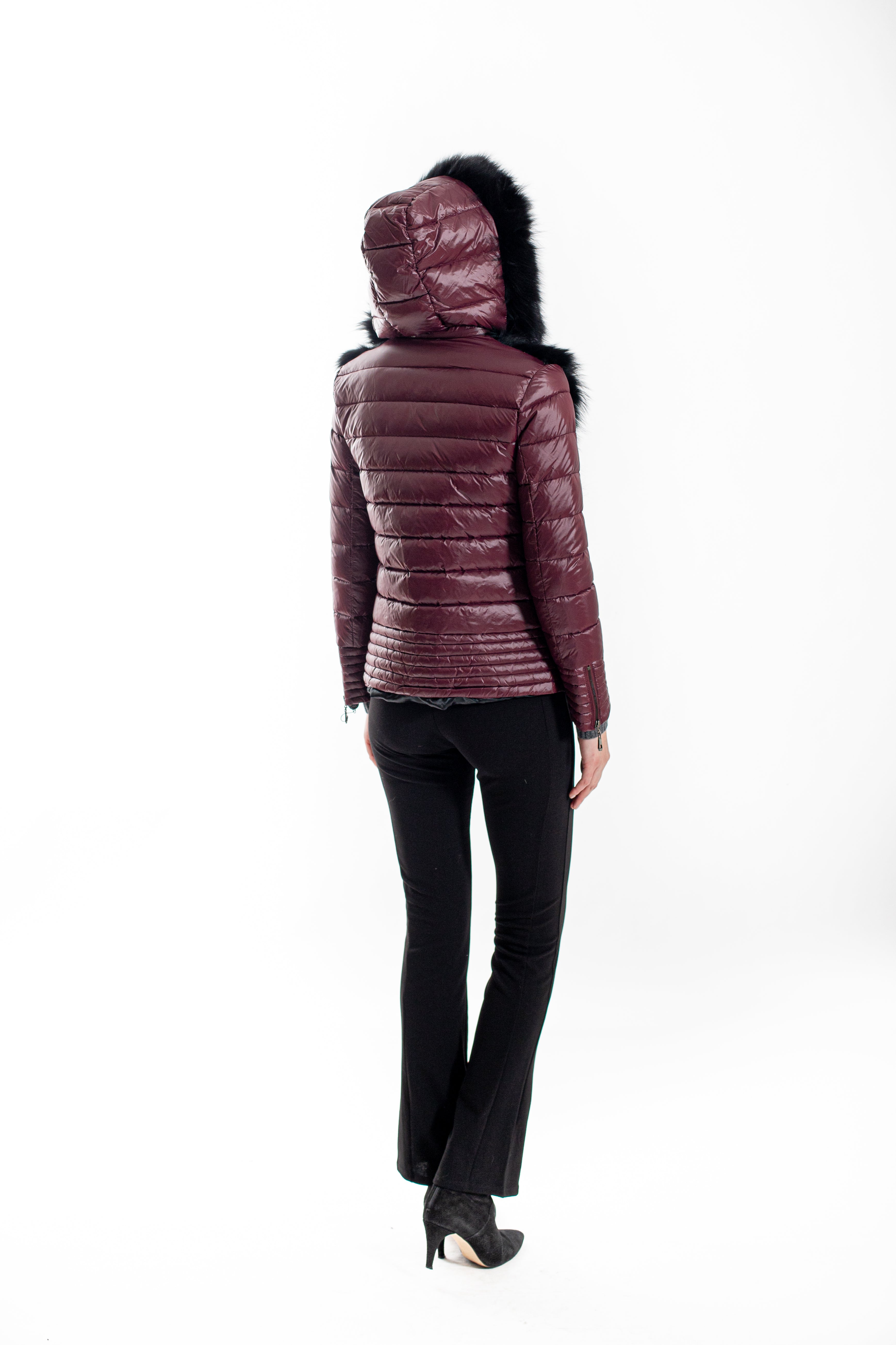 ELKO - Lightweight Down Hooded Jacket with Fox Front Panel