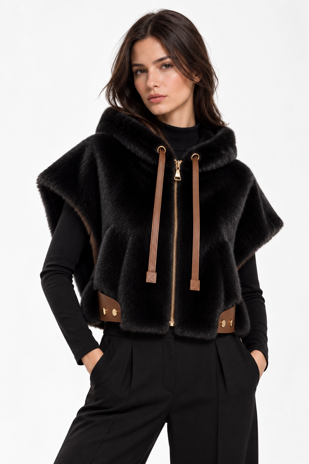Cochem - Faux Mink Hooded Vest
