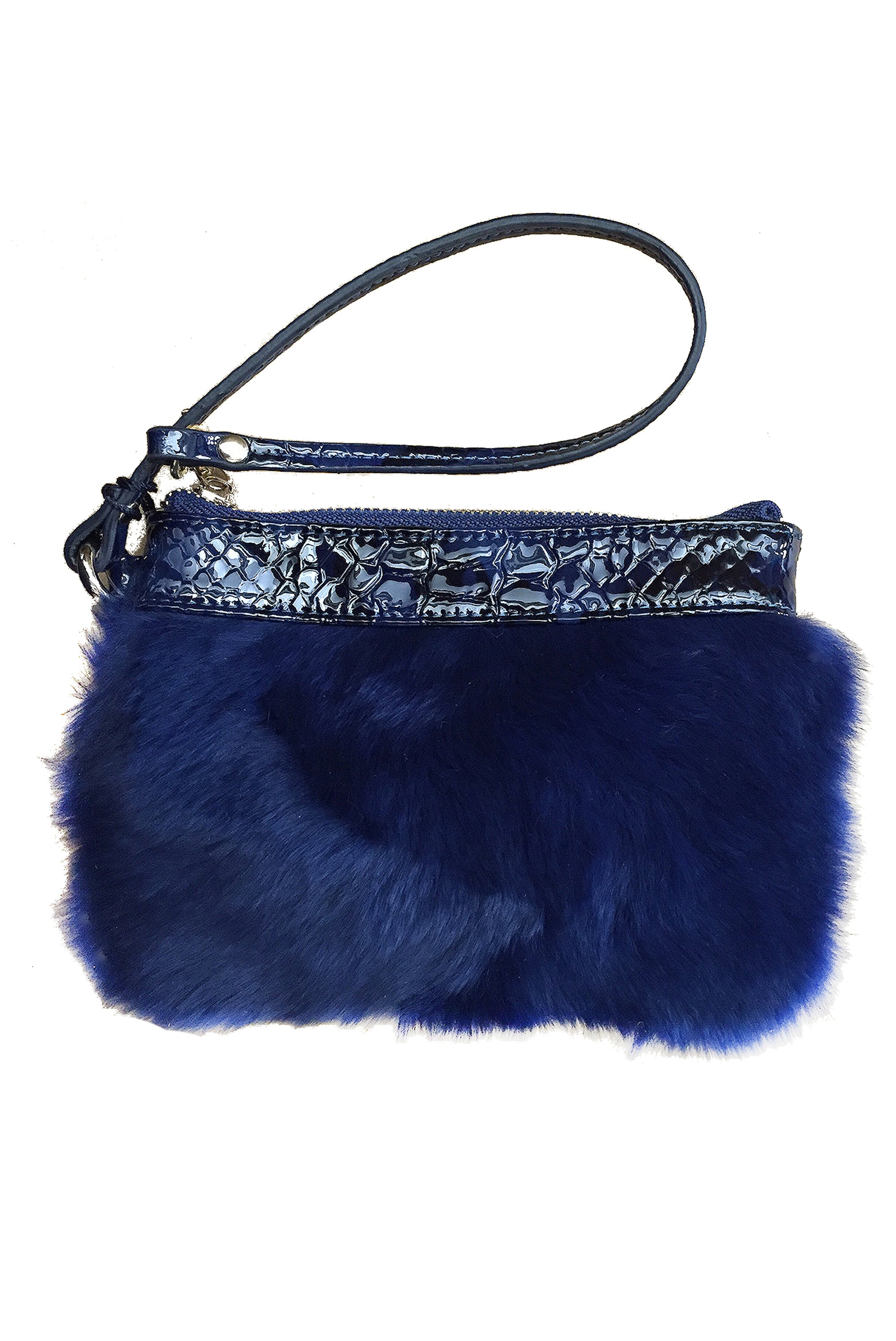 Hallstatt - Patent Leather Wristlet with Rex Fur