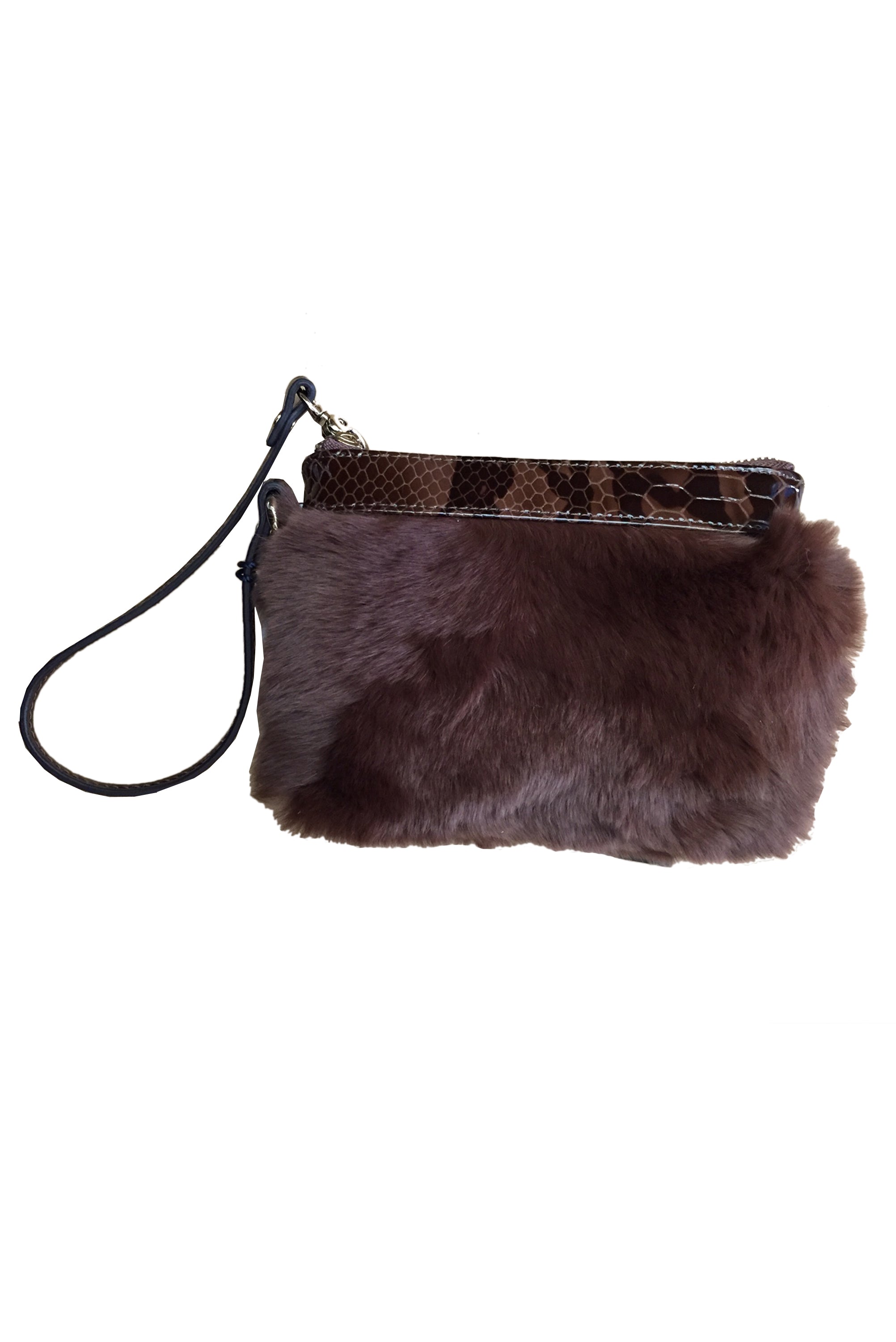 Hallstatt - Patent Leather Wristlet with Rex Fur