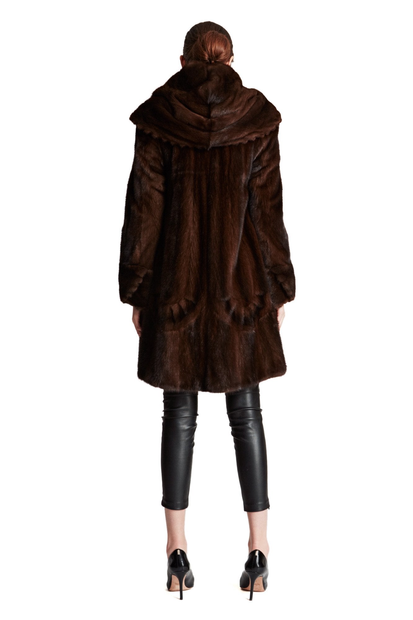 THE COLWOOD - Mink coat with oversized hood