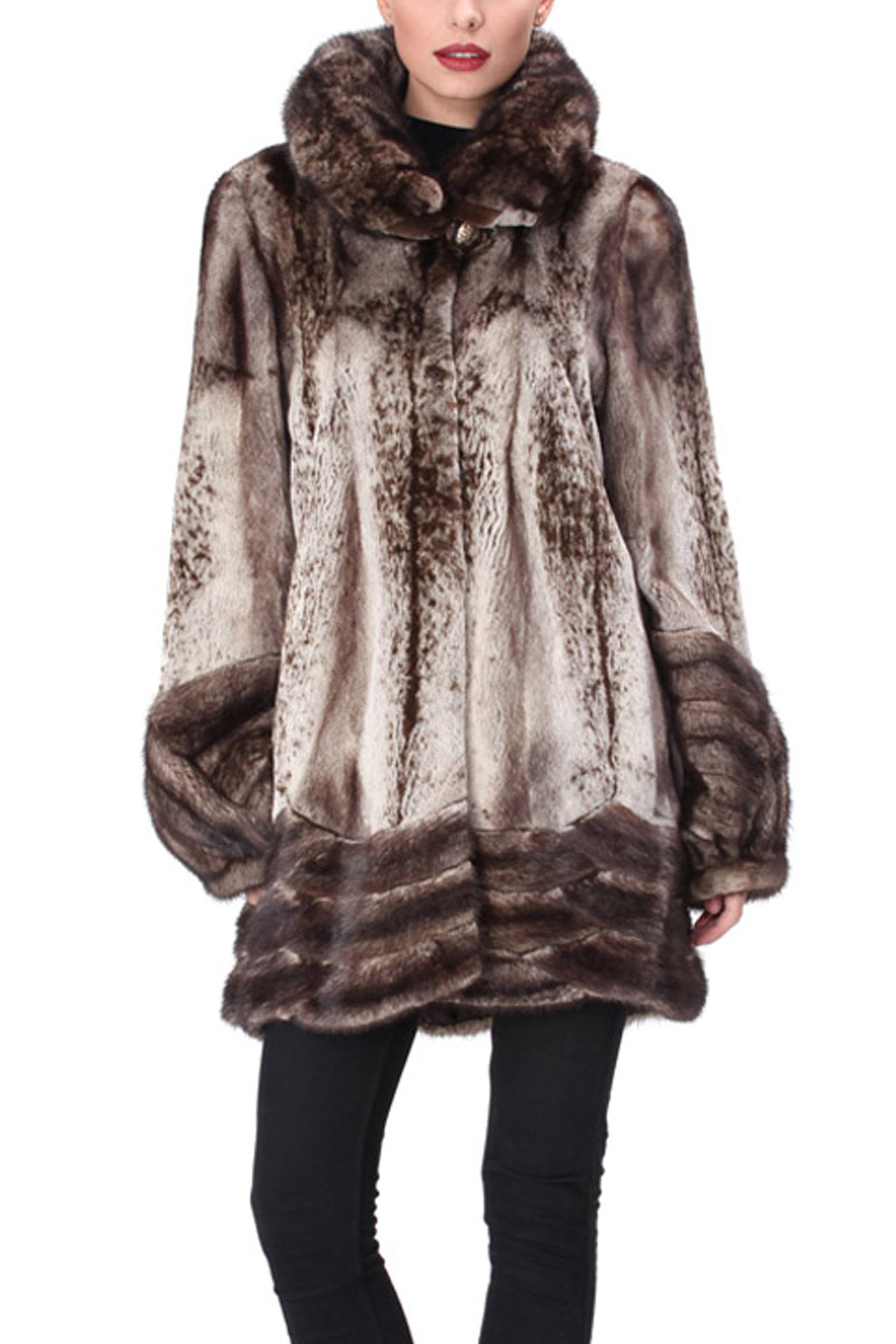 LASSEN - Funnel-Neck Mink Fur Coat