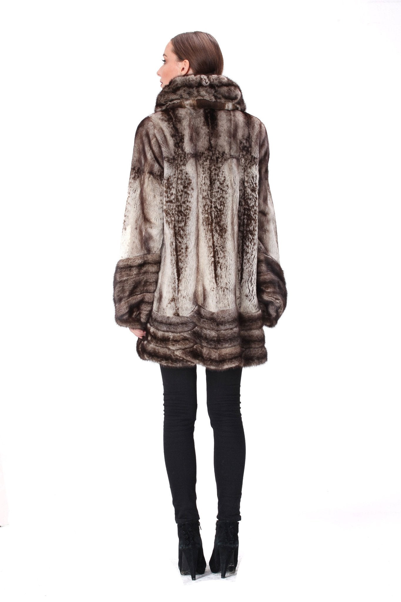 LASSEN - Funnel-Neck Mink Fur Coat