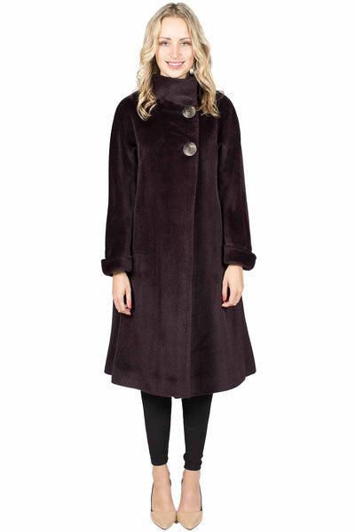 Wool and Alpaca Blend Coat with Button Closure