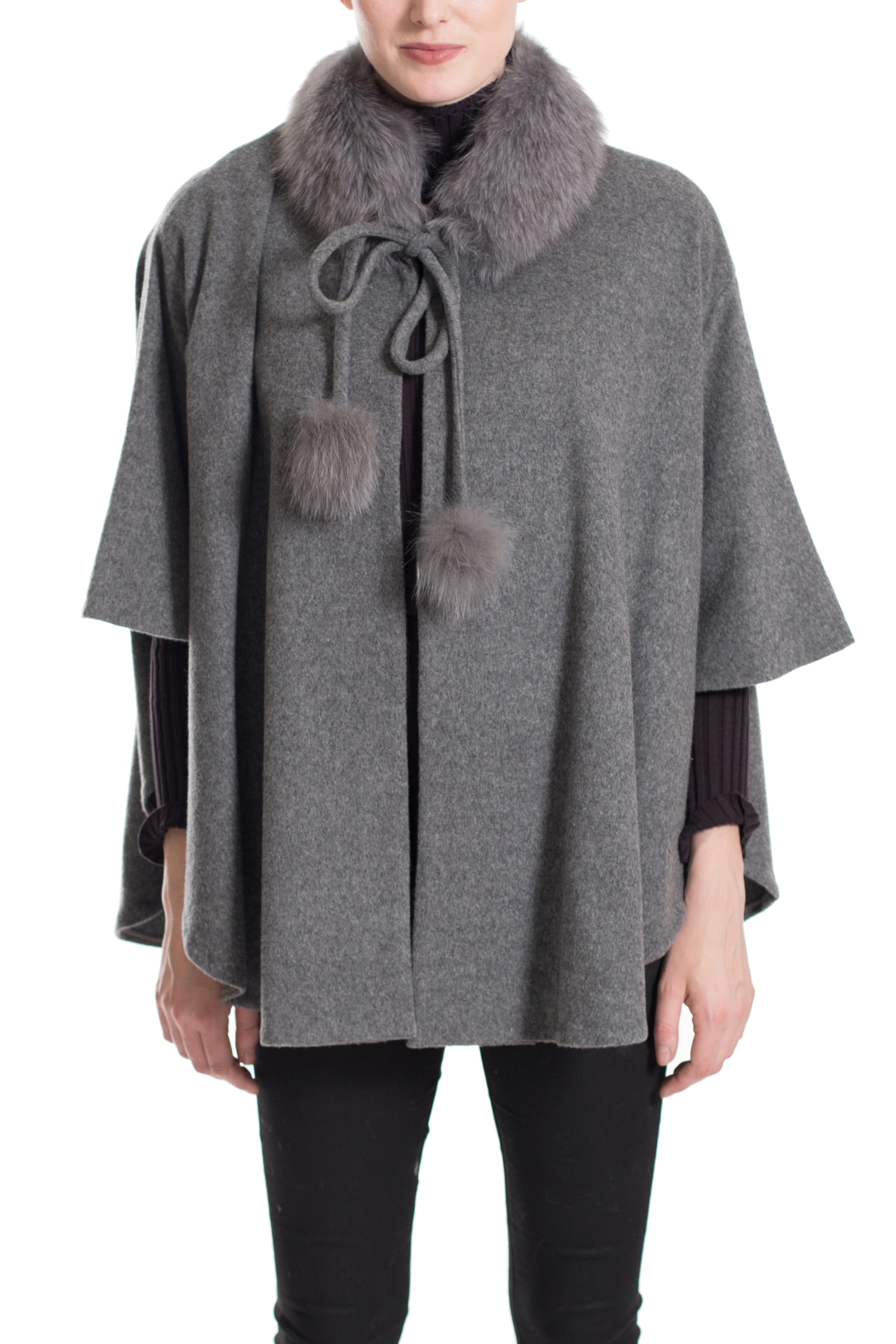 GERA Cashmere Cape with Fox Fur