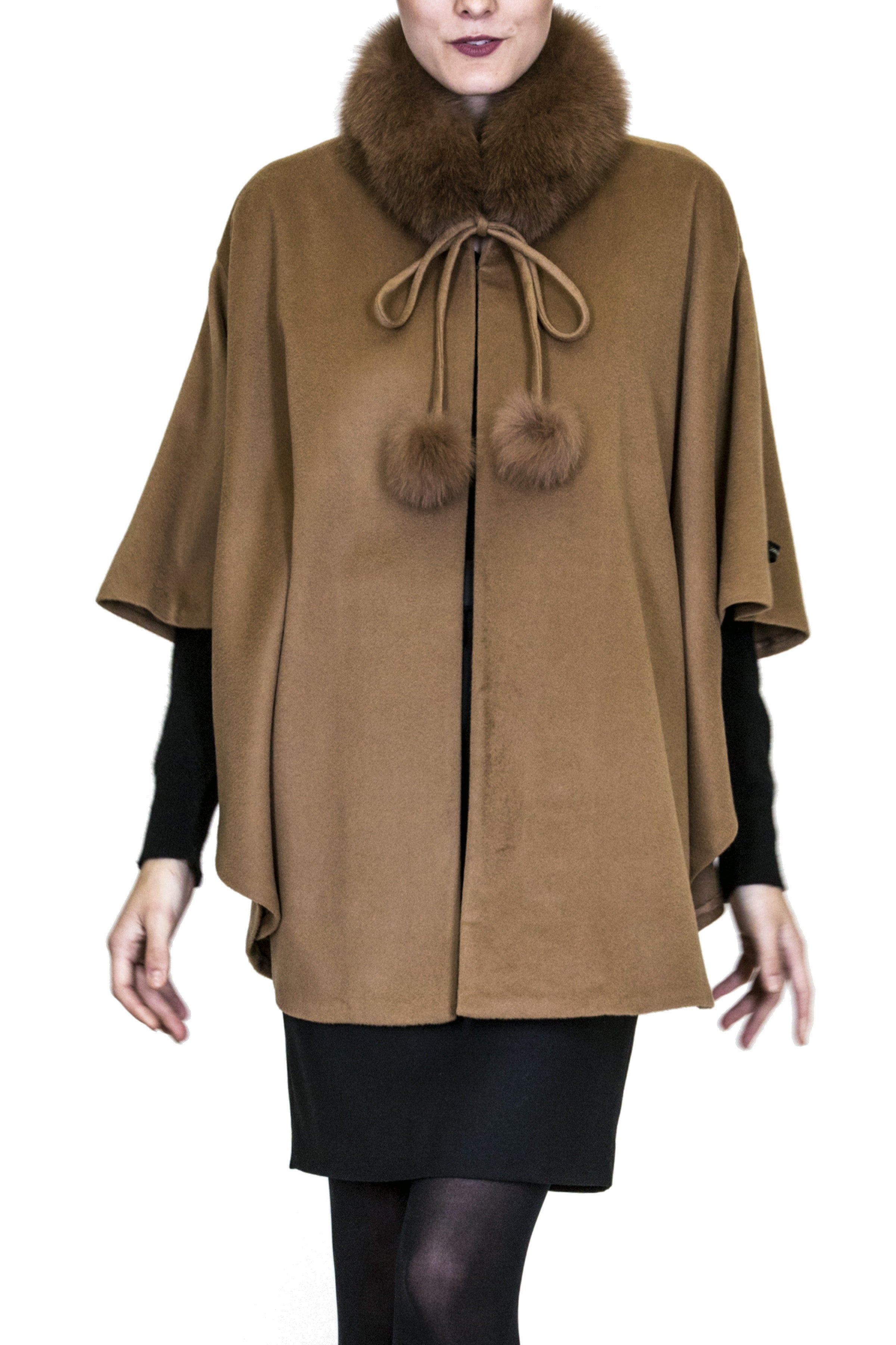 GERA - Cashmere Cape with Fox Fur