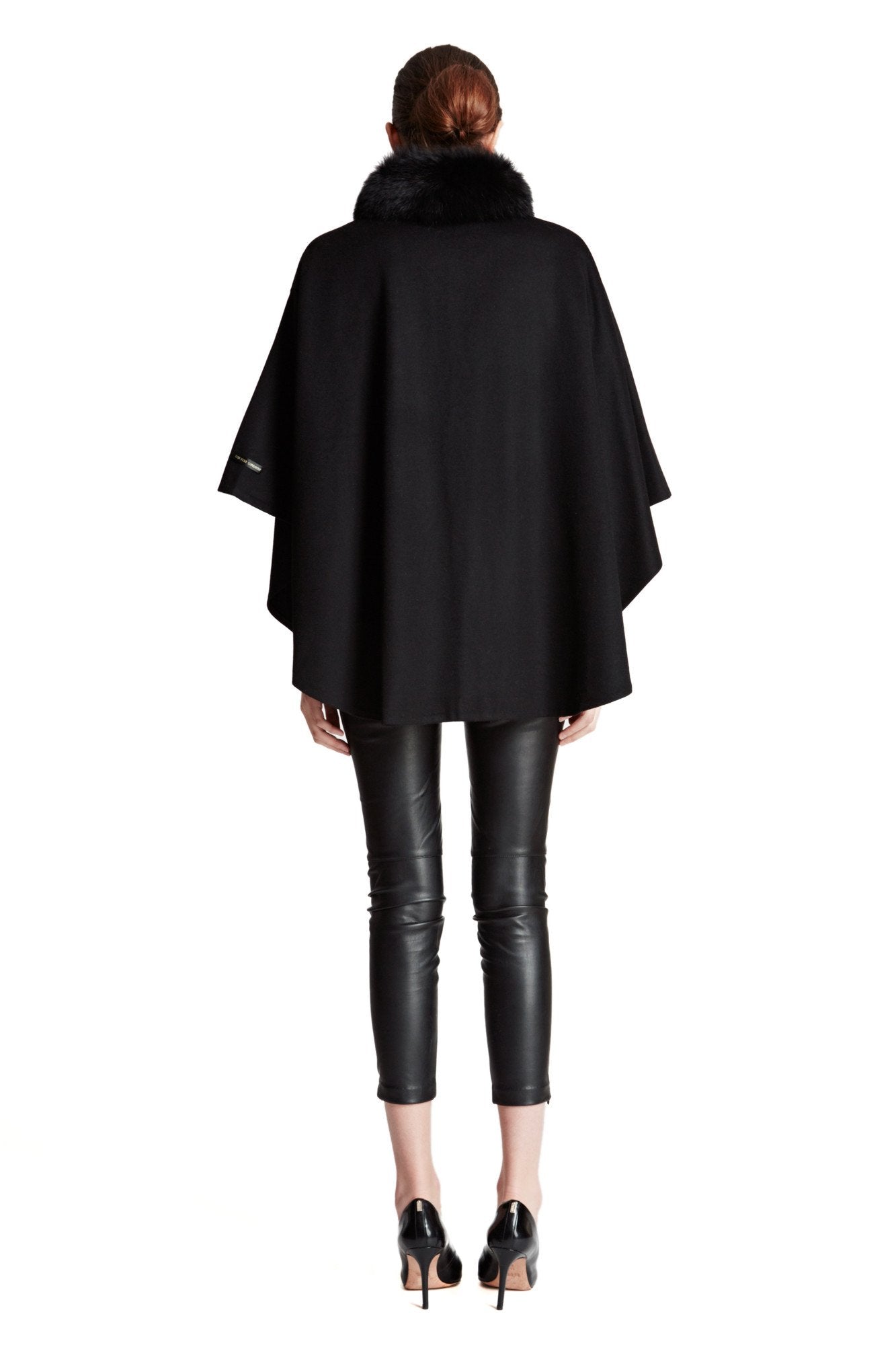 GERARD - Cashmere Blend Cape with Fox Fur