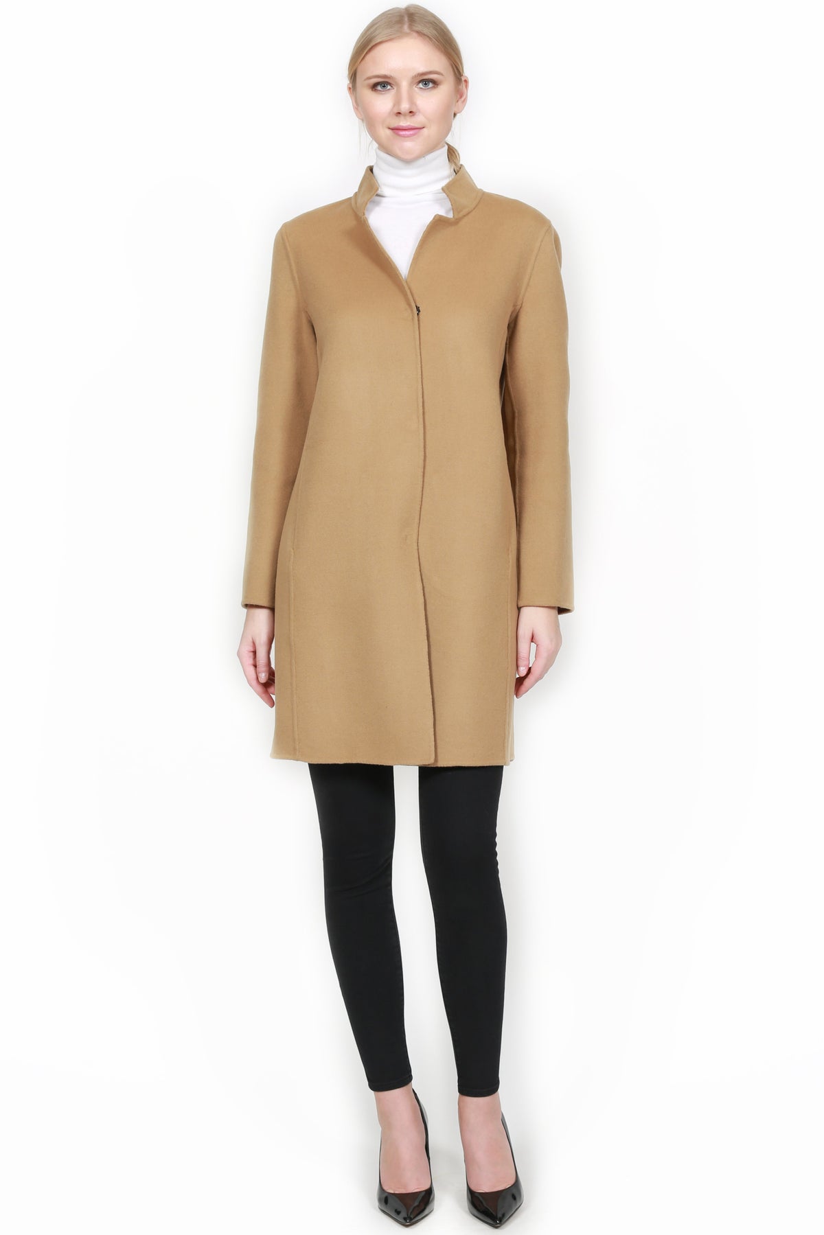 Lightweight Cashmere Coat with Detachable Fox Vest