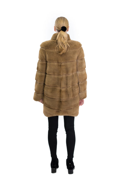 Mink Coat with Stand Up Collar