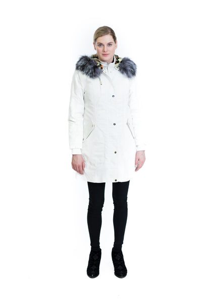 Coat with Silver Fox Trim