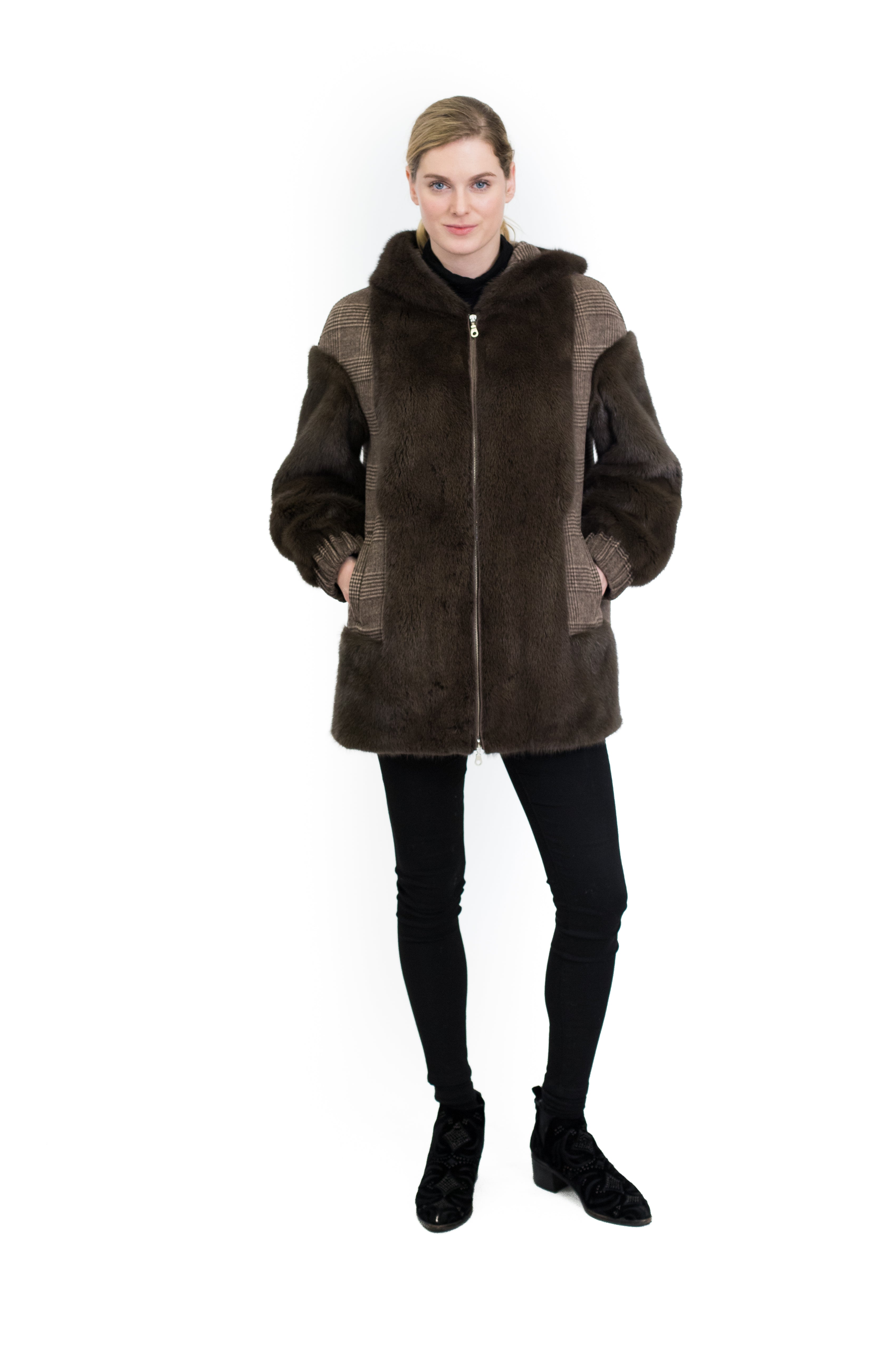 Mink wool coat hotsell