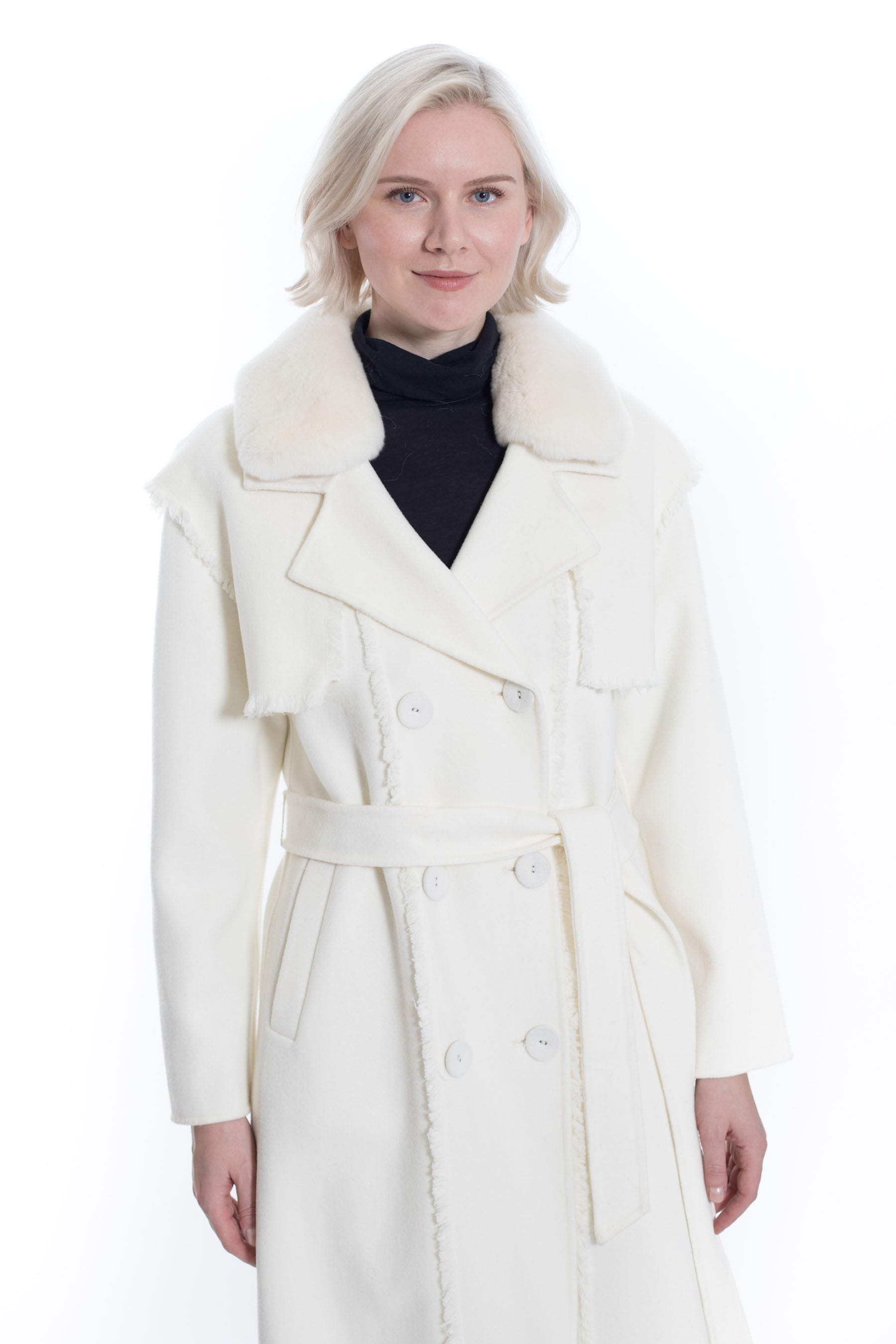 THE MONTVALE - Wool coat with faux fur trim collar