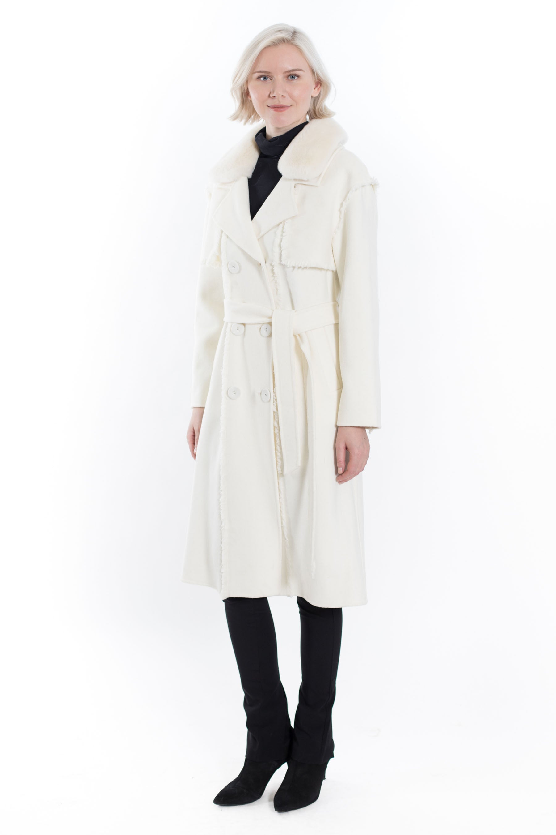 THE MONTVALE - Wool coat with faux fur trim collar