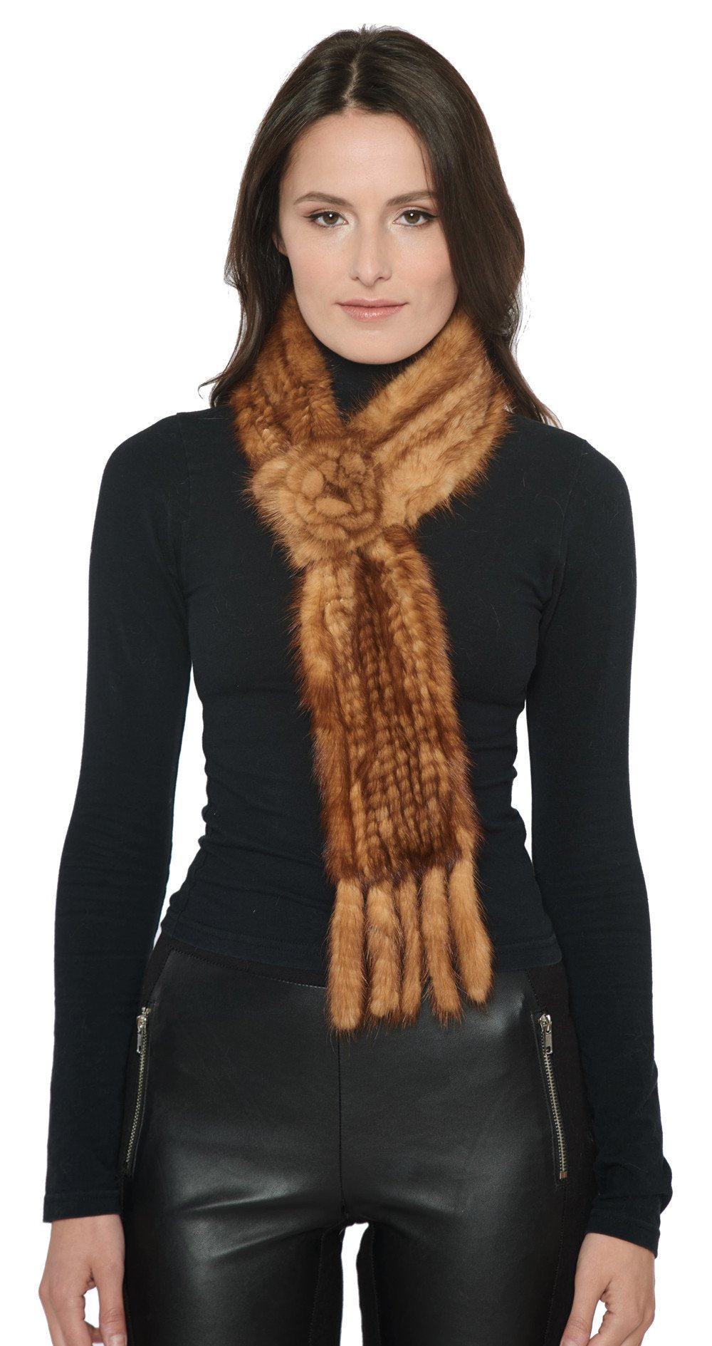 FAIRBANKS - Knitted Mink Pull Through Scarf